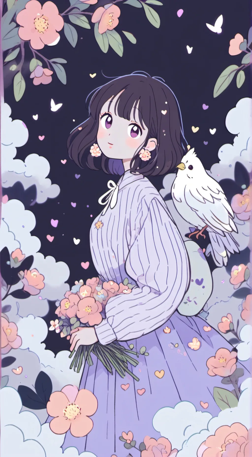 ai character: Birdie.       background