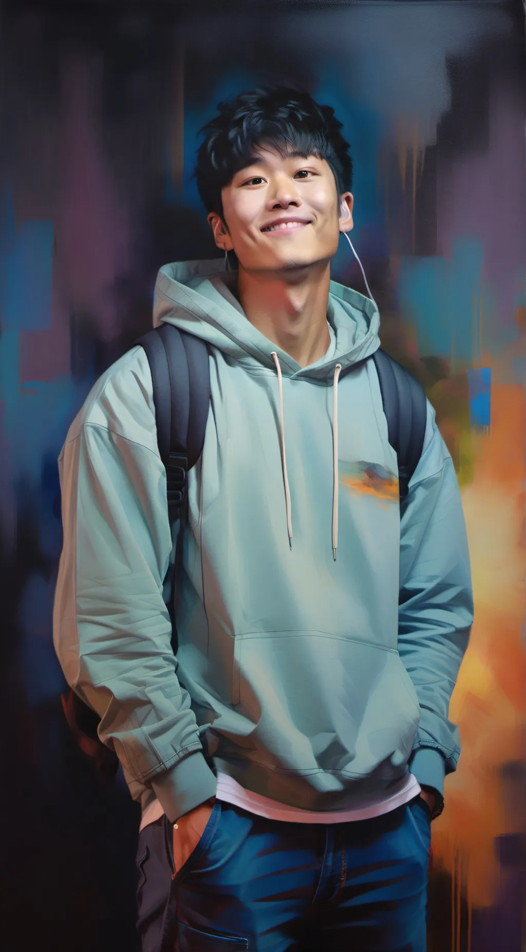 ai character: Boywithuke.Charlie background