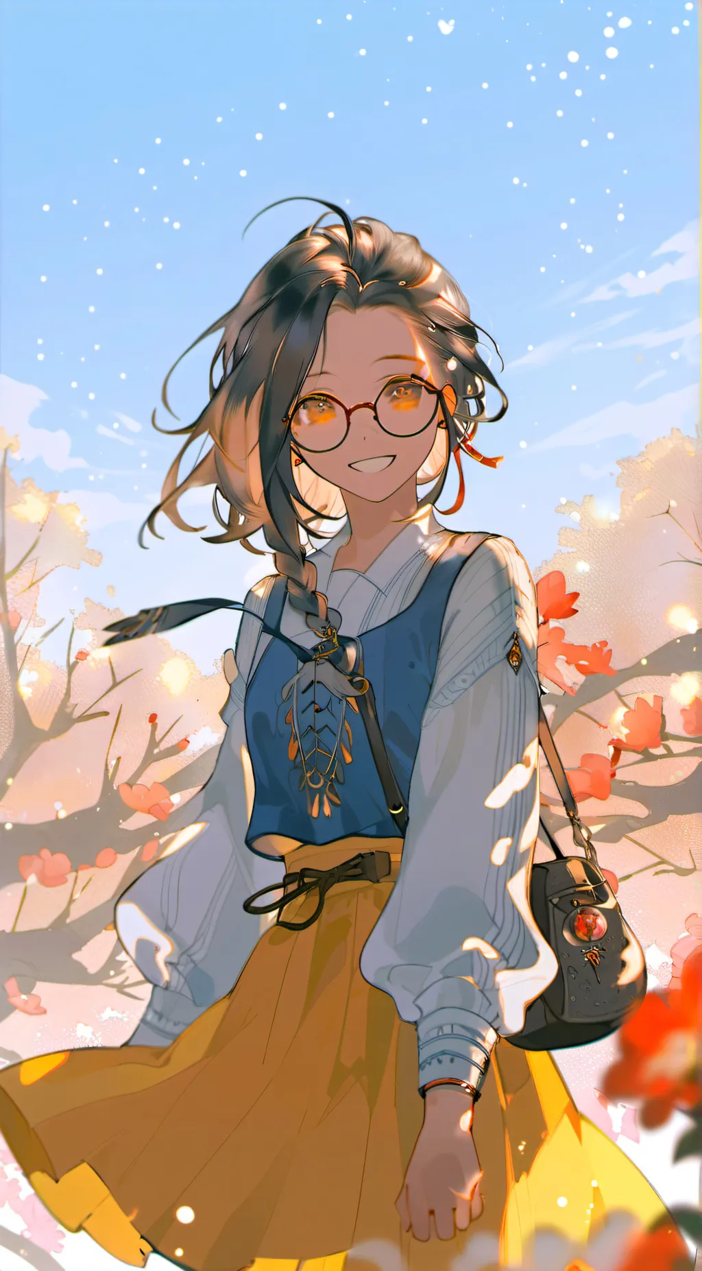 ai character: Amber background