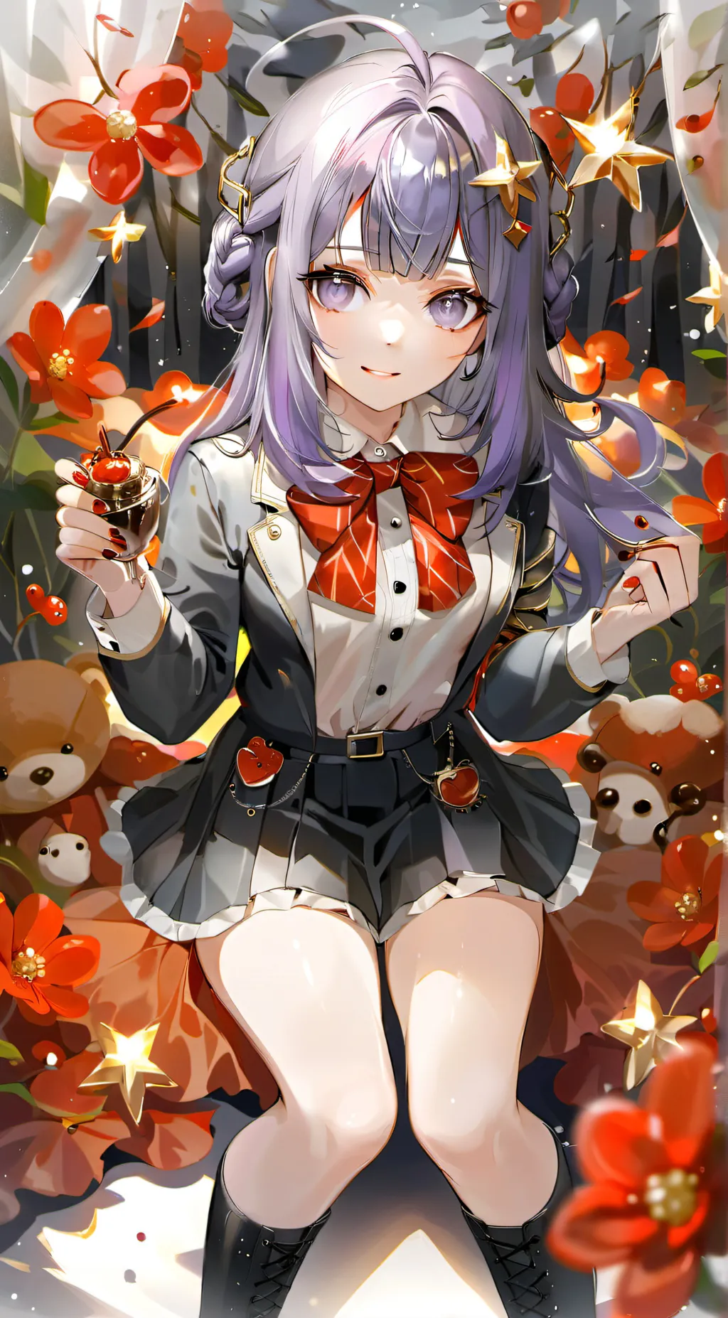 ai character: violet background