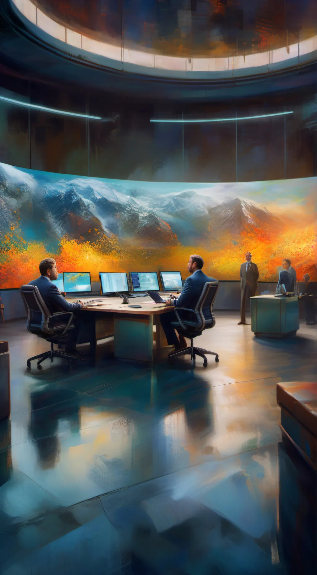 ai character: reaction room background