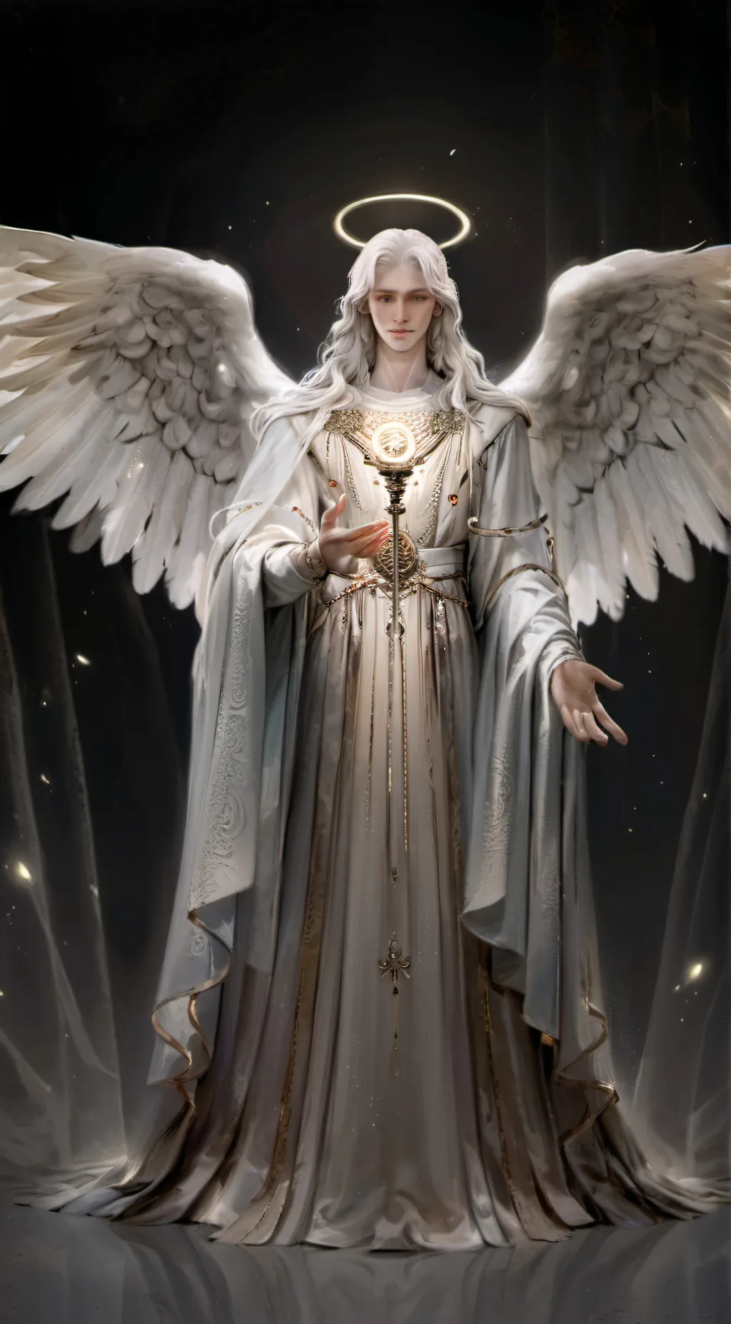 ai character: the dancing light background