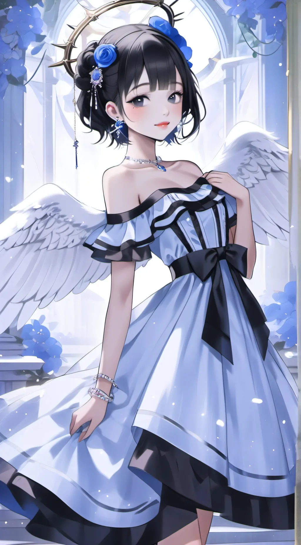 ai character: lavender background