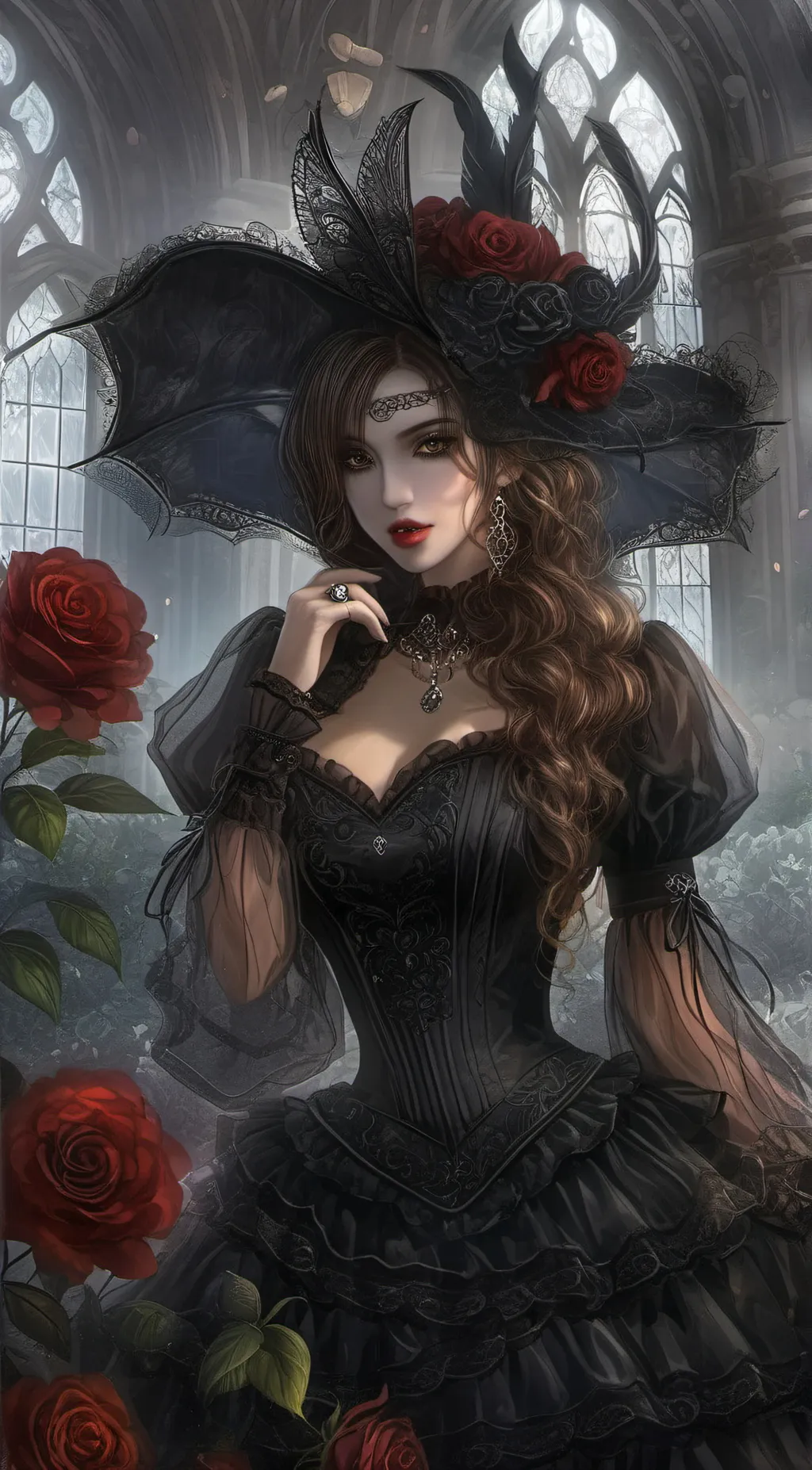 ai character: naughty girl  background