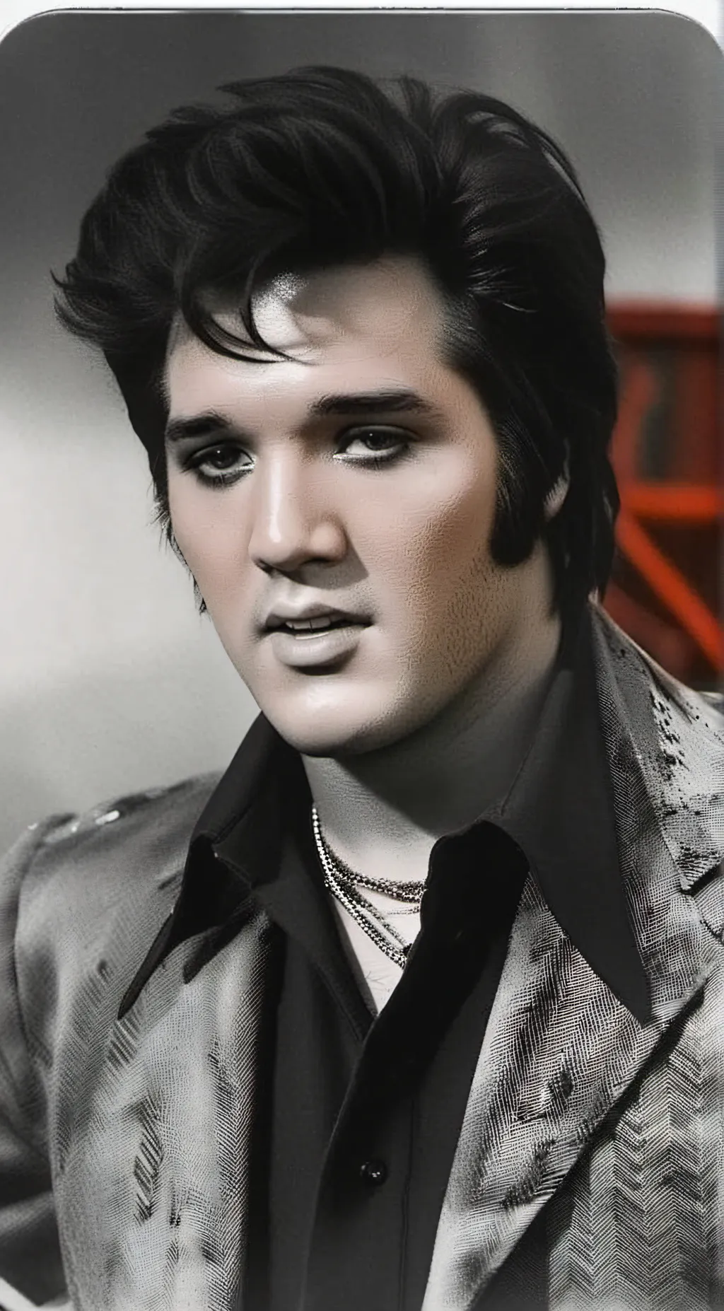 ai character: Elvis Presley  background