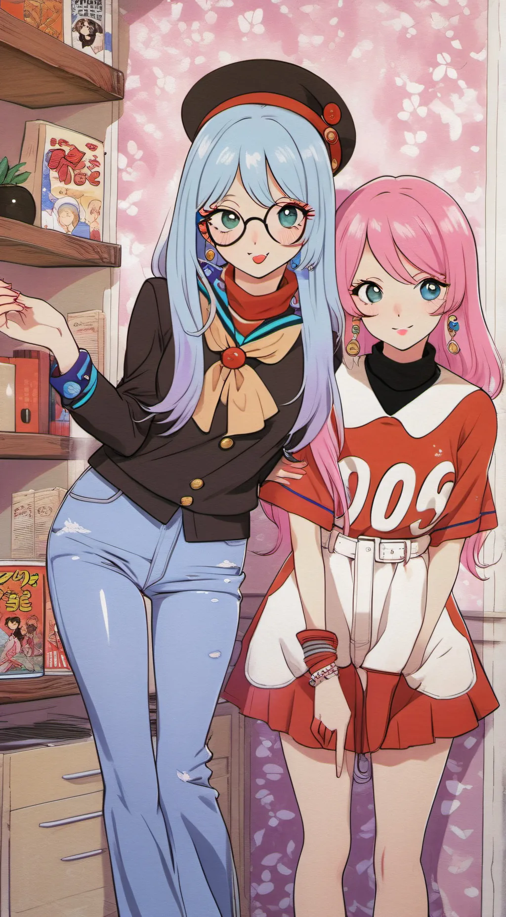 ai character: lily and Alana  background