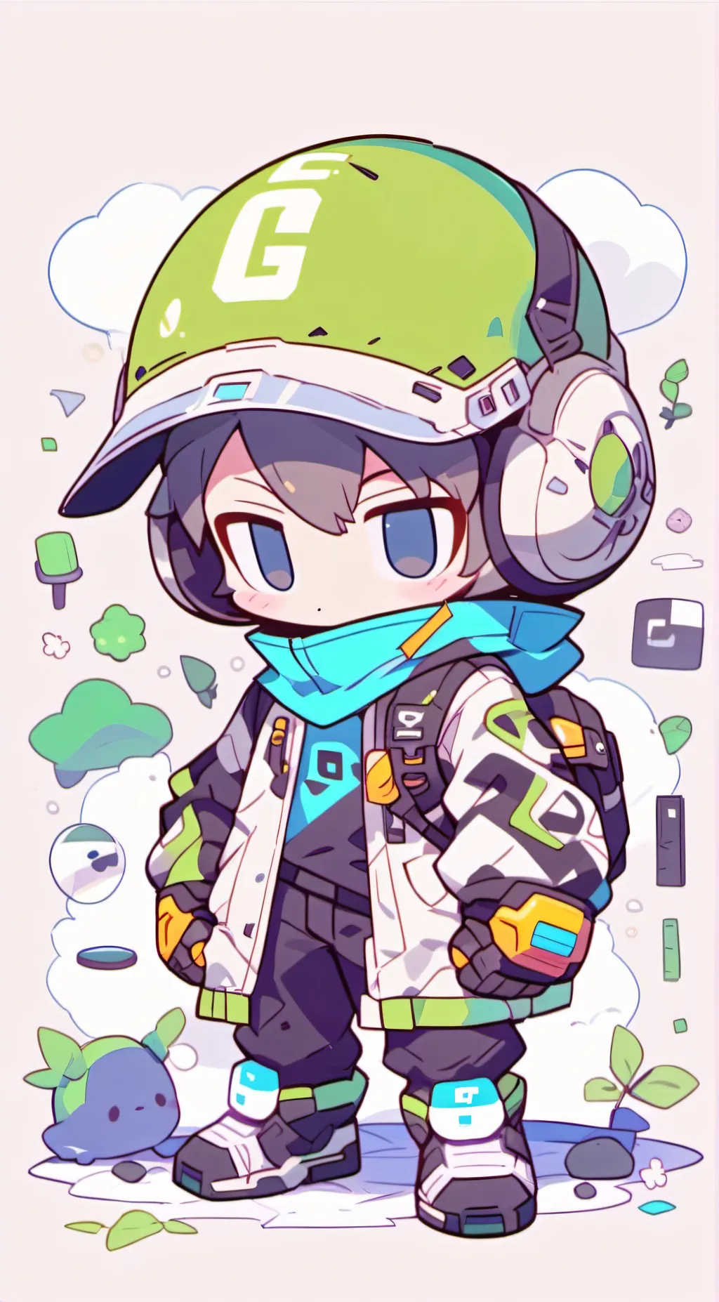 ai character: ⭐green amongus⭐ background