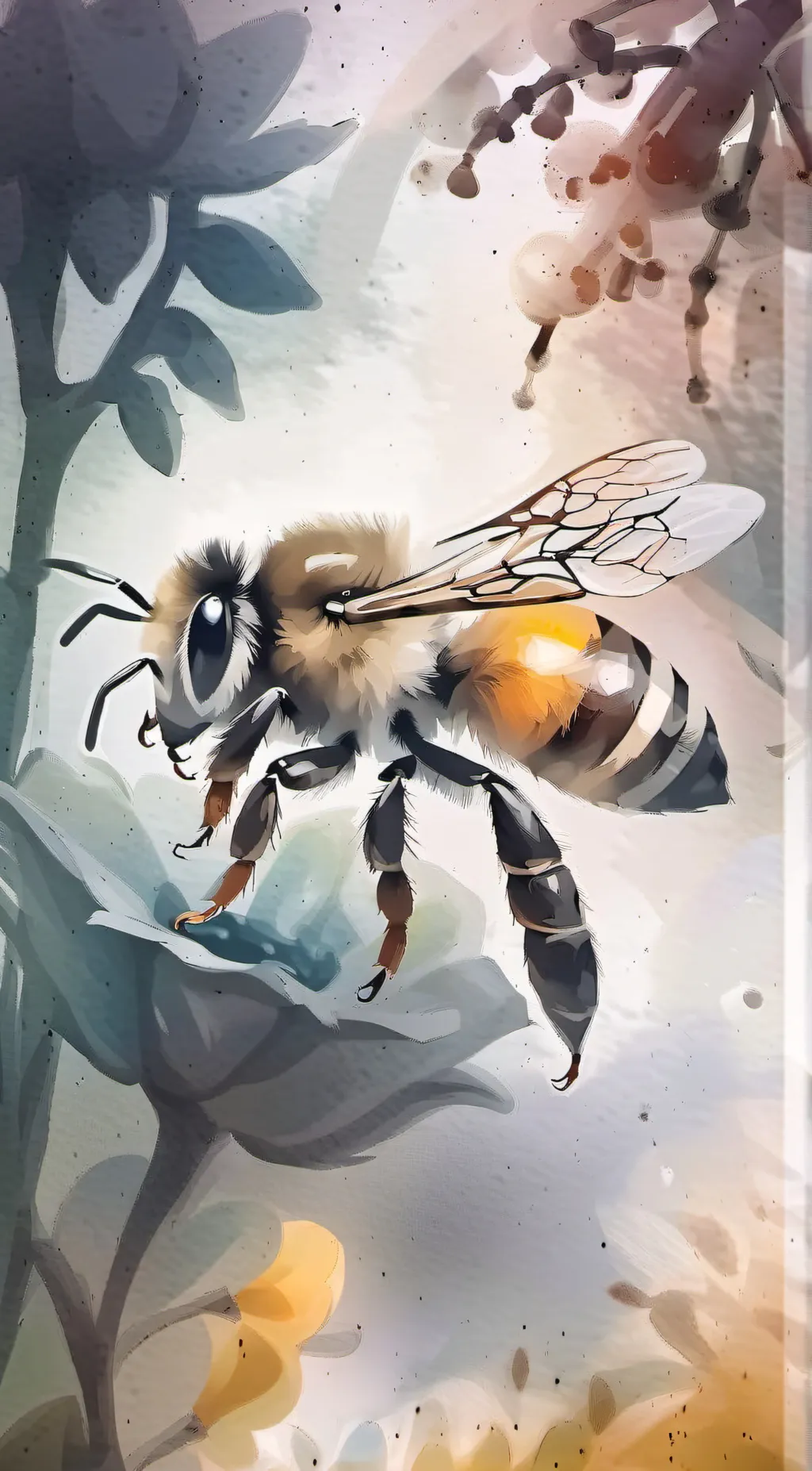 ai character: honey bee background