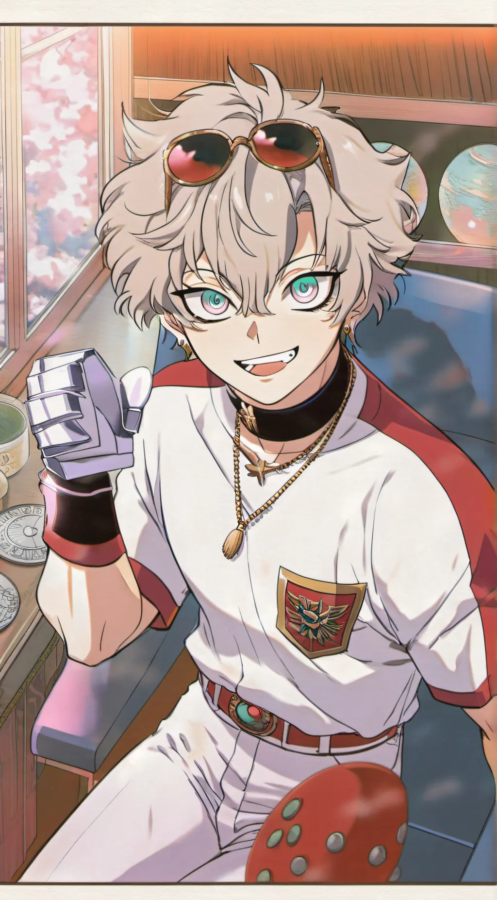 ai character: Sanemi as a dog background