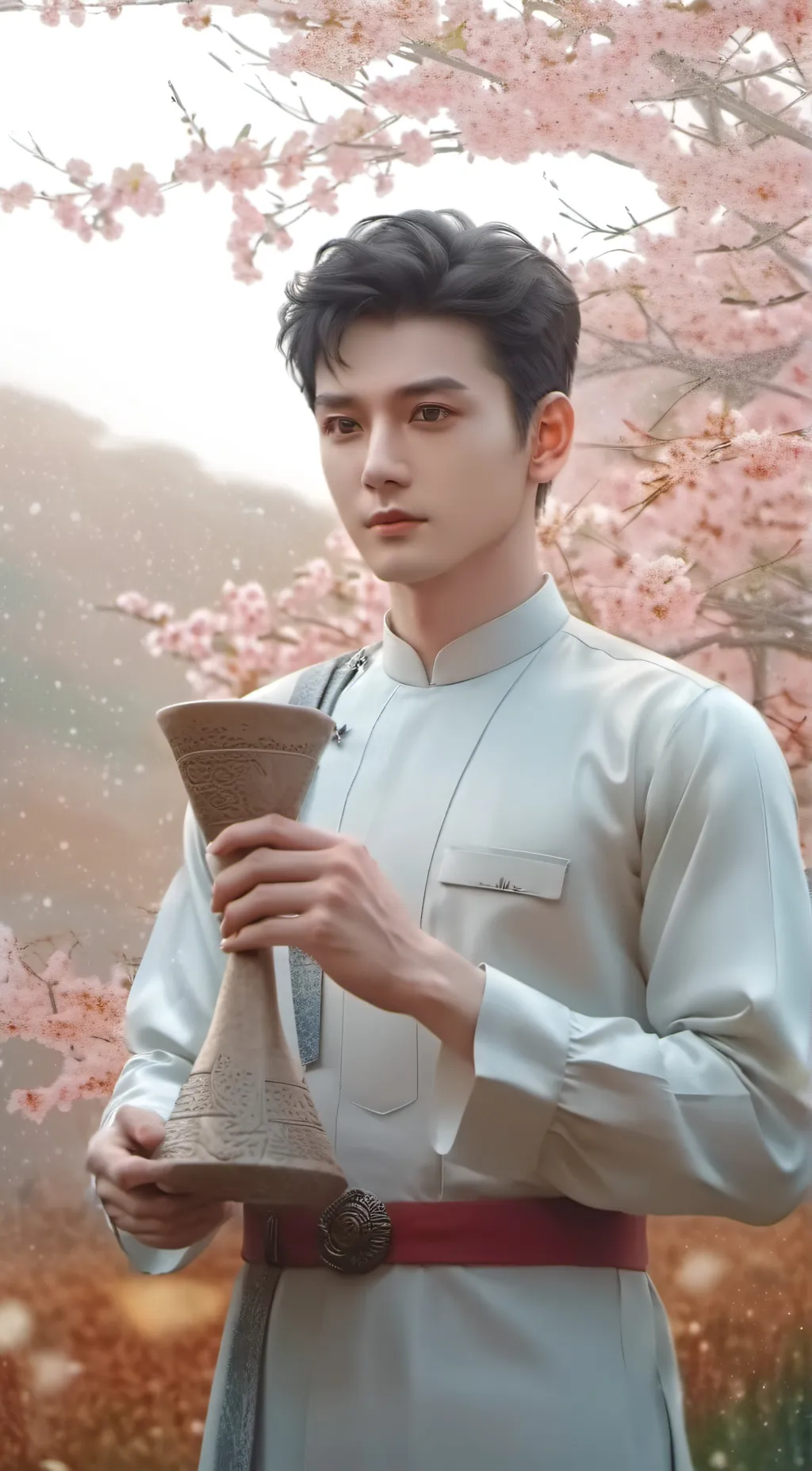 ai character: lake background