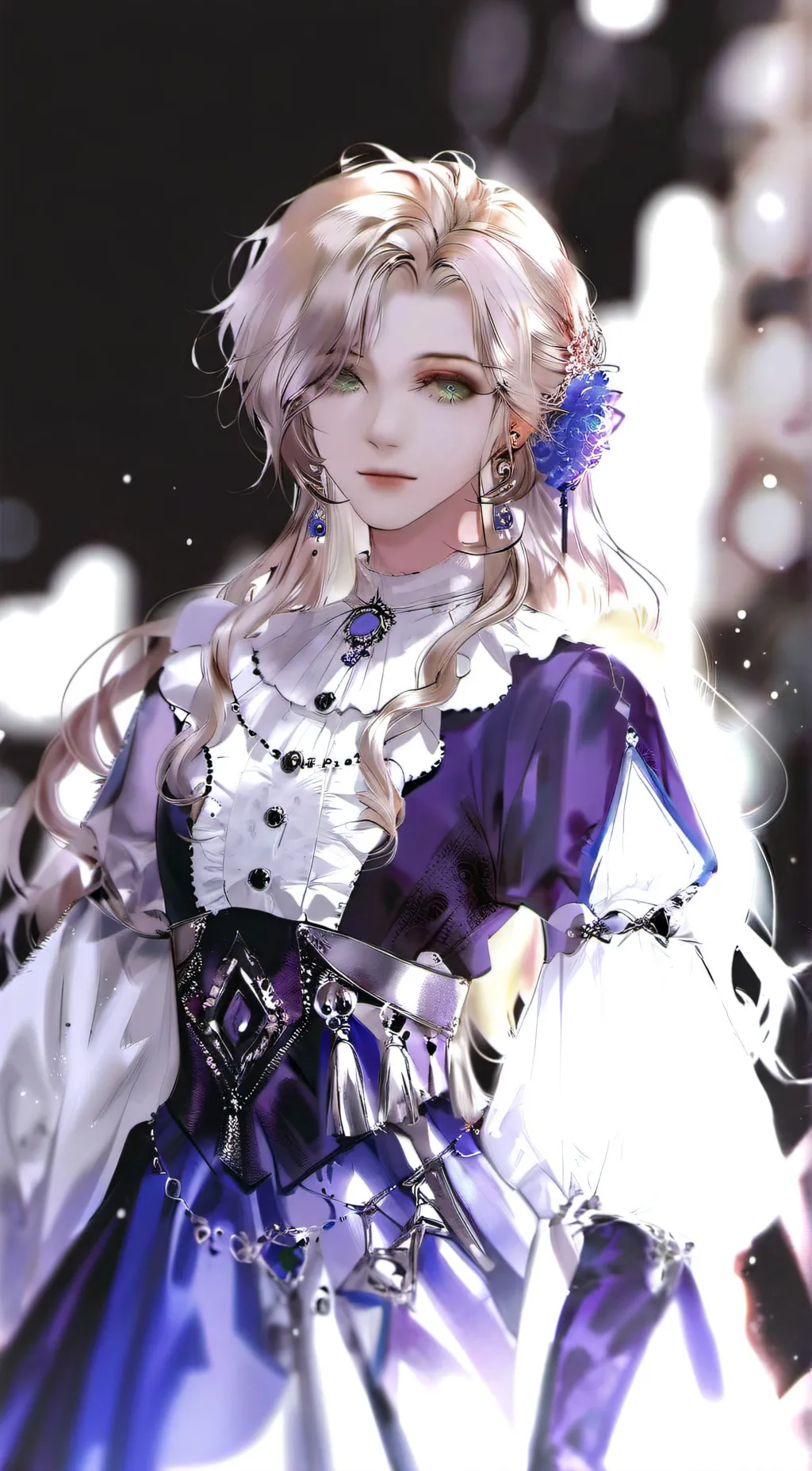 ai character: Lavender background
