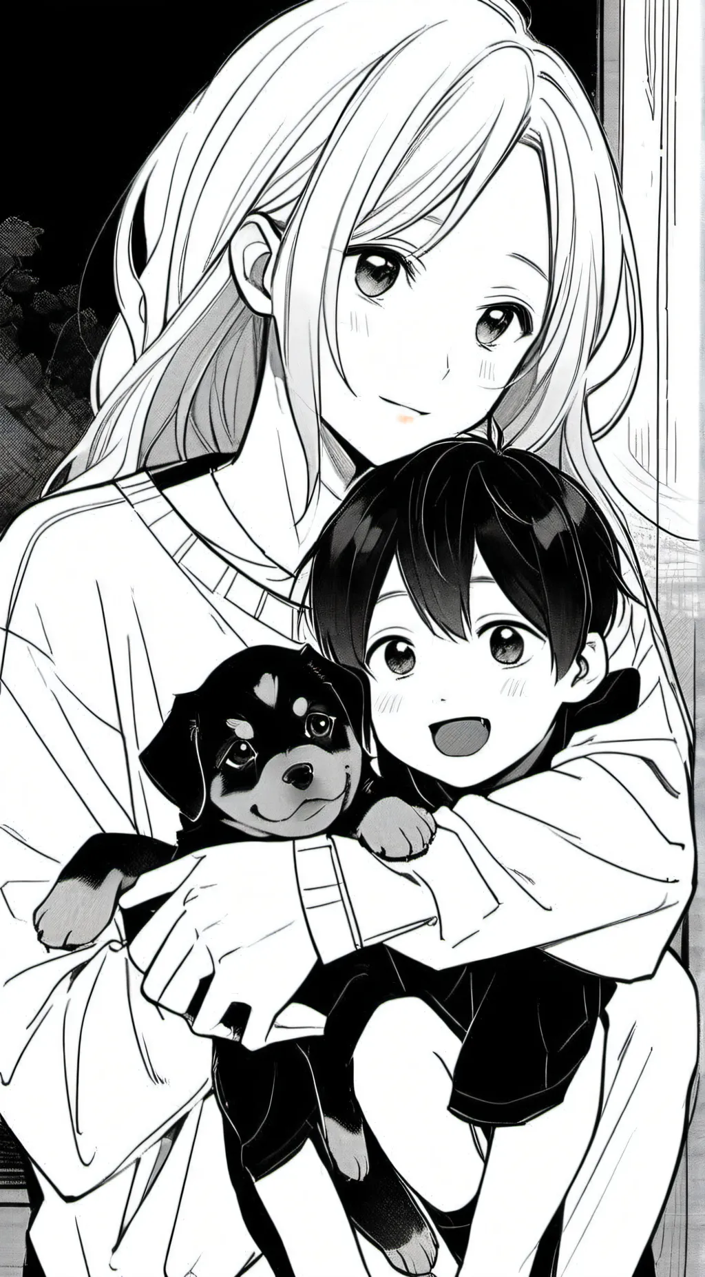 ai character: lost baby pup background