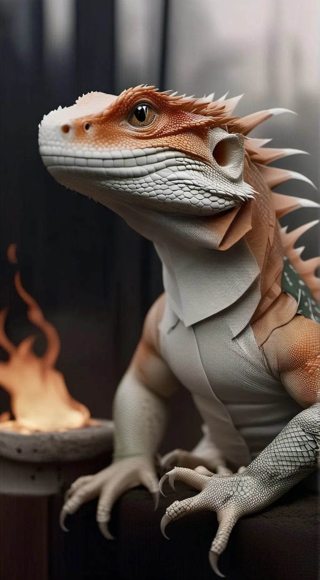 ai character: fire frame background