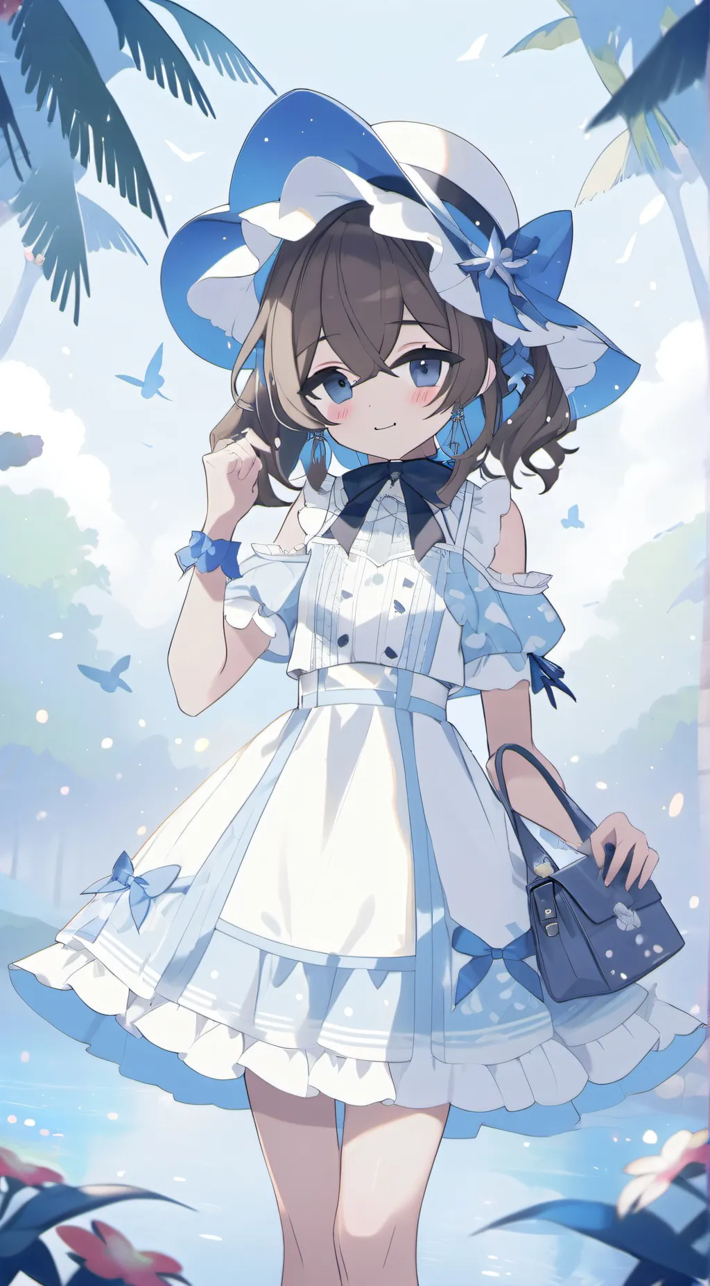 ai character: Violet background