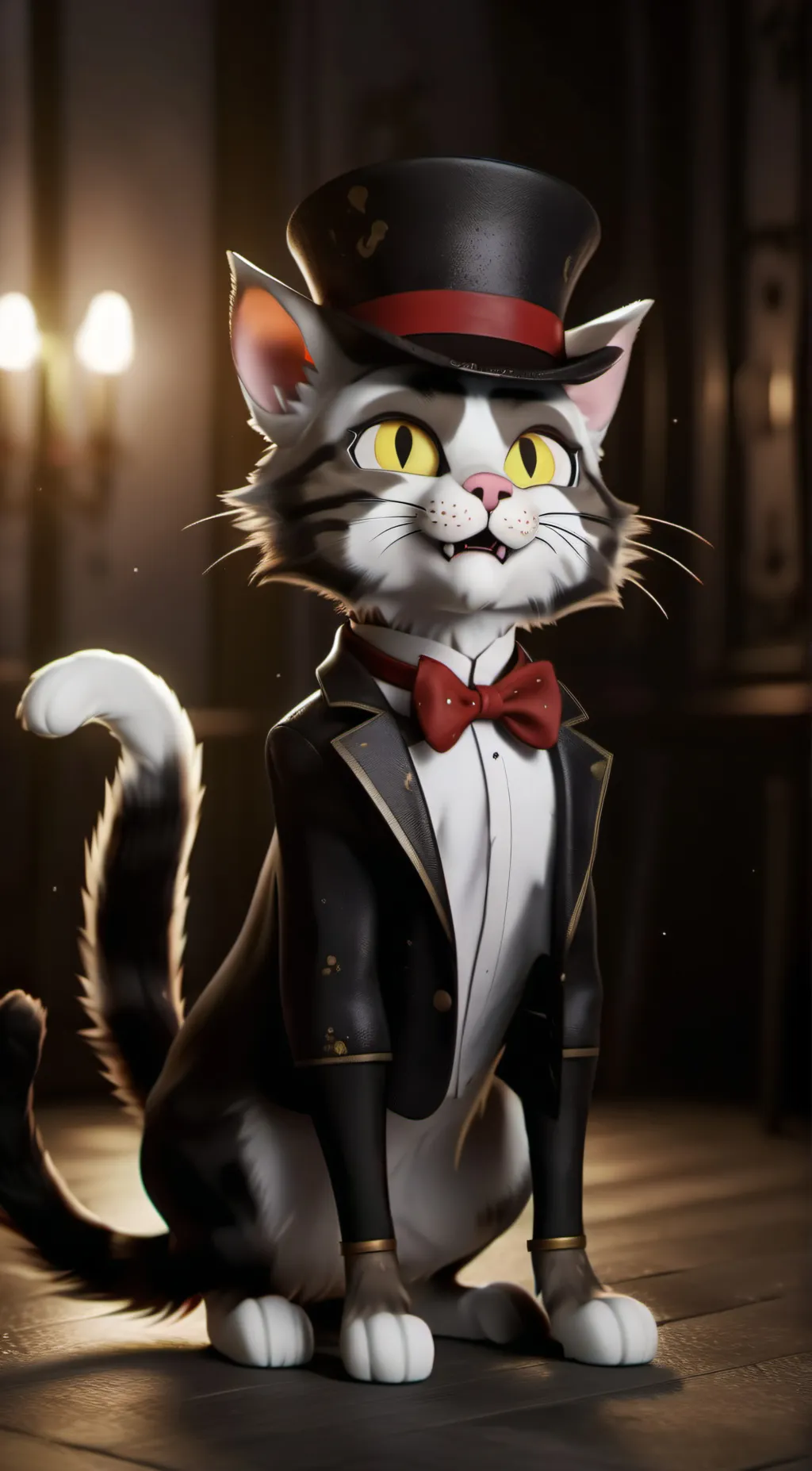 ai character: The Devil cat background