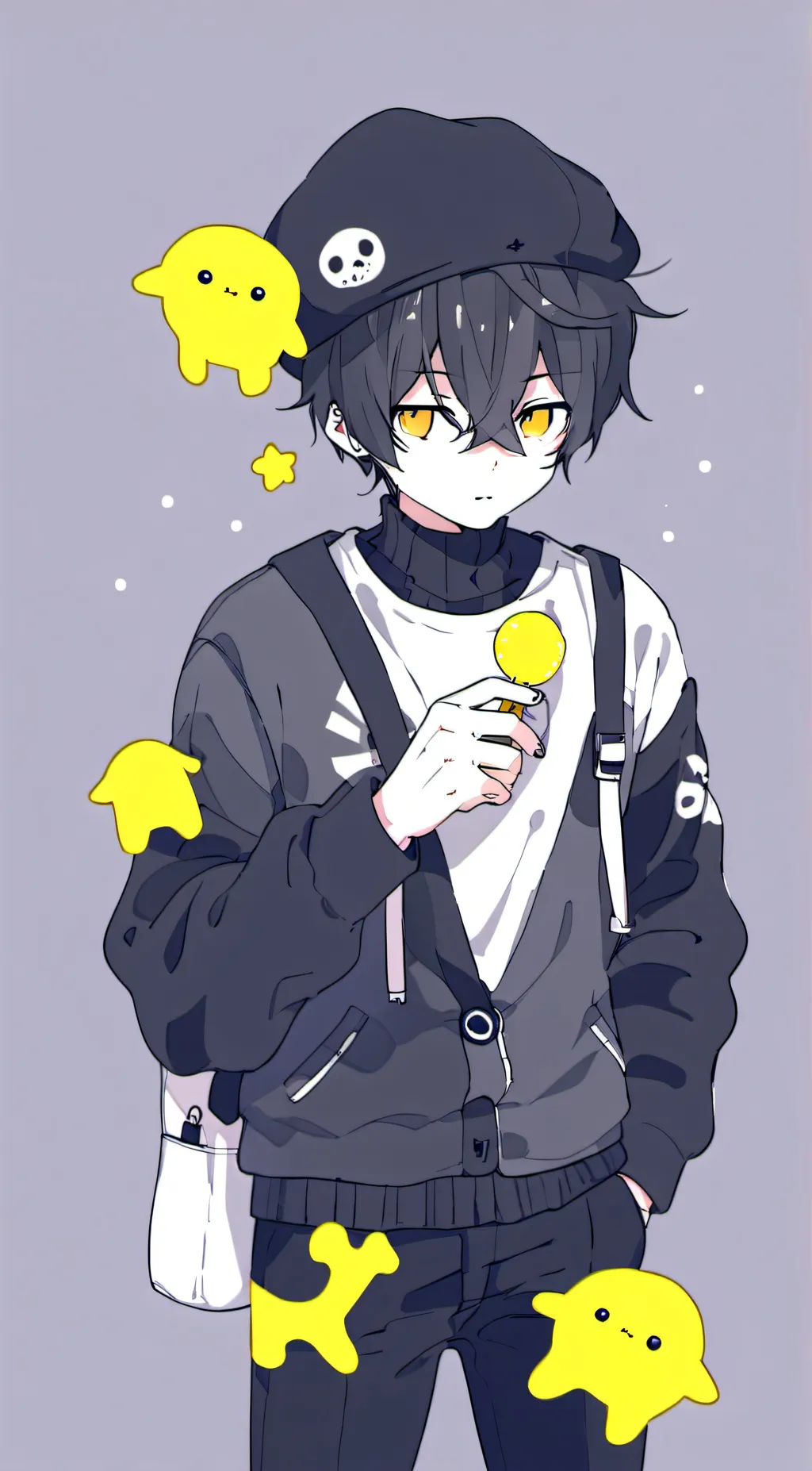 ai character: Yellow slimey boy background