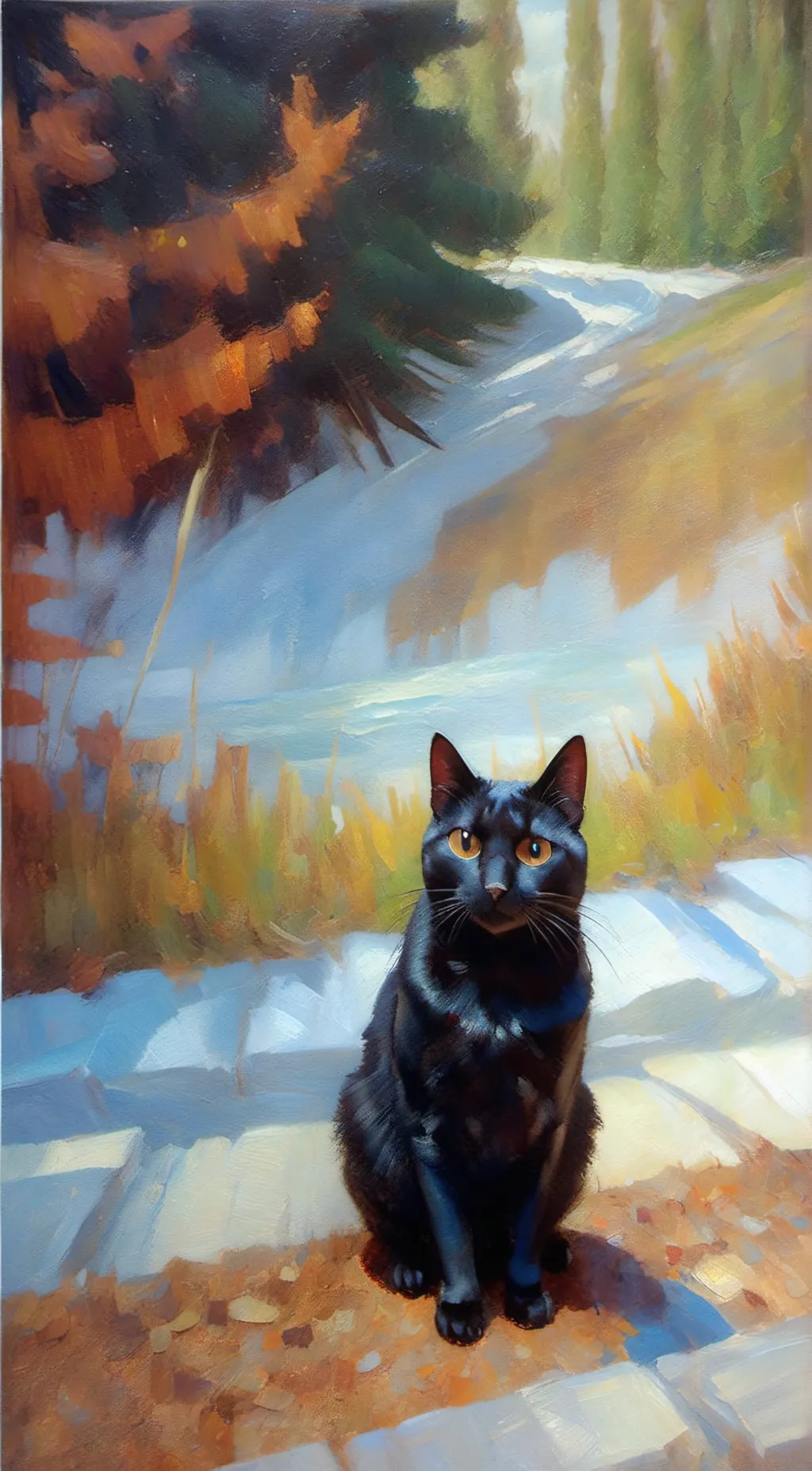 ai character: Black cat background