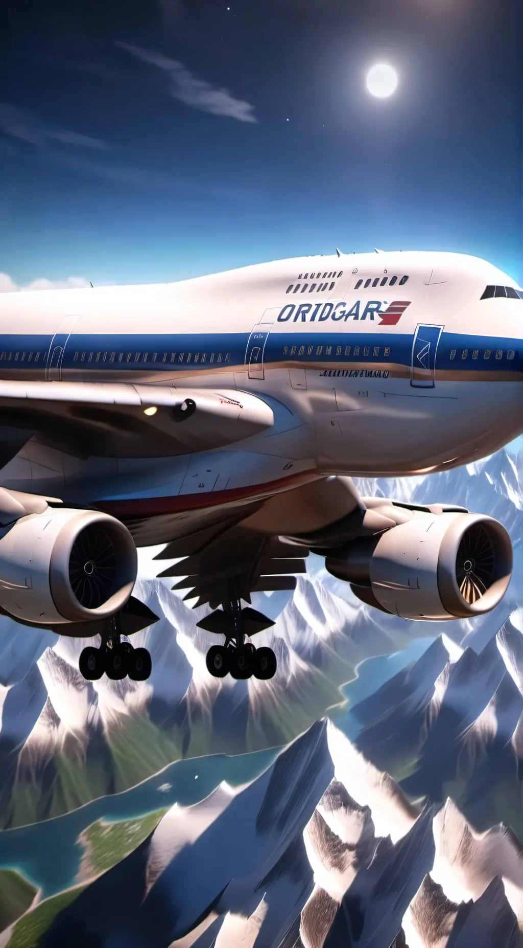 ai character: boeing 747  background