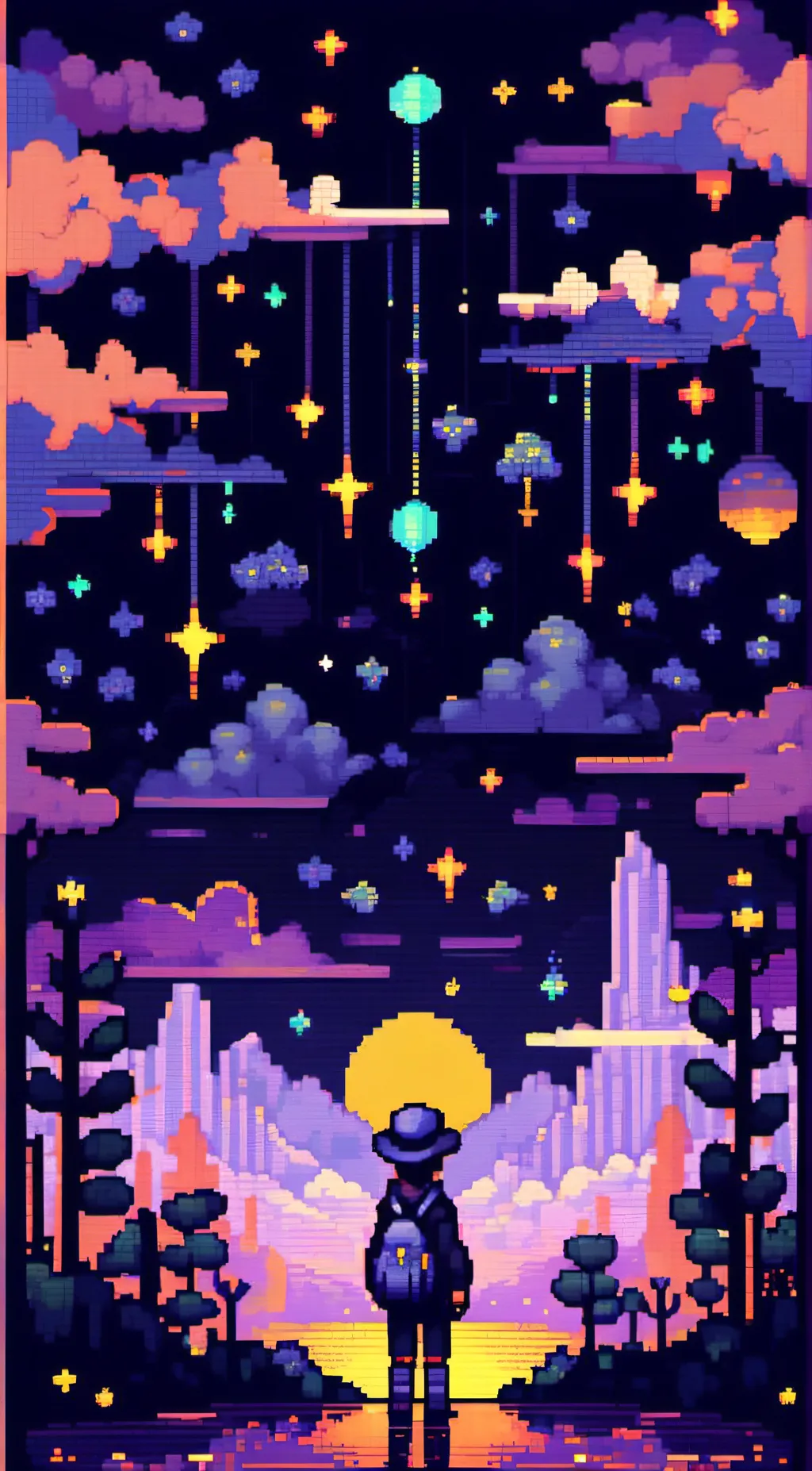 ai character: kat and sun moon background