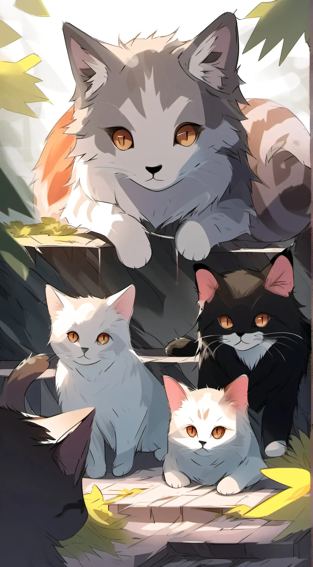 ai character: cats background