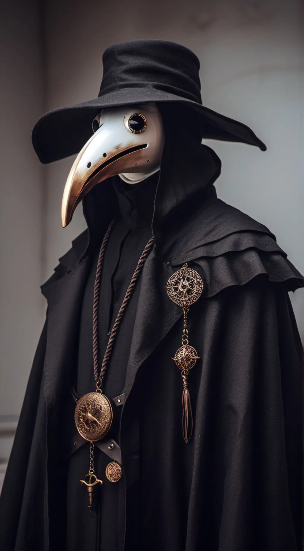 ai character: plague doctor  background