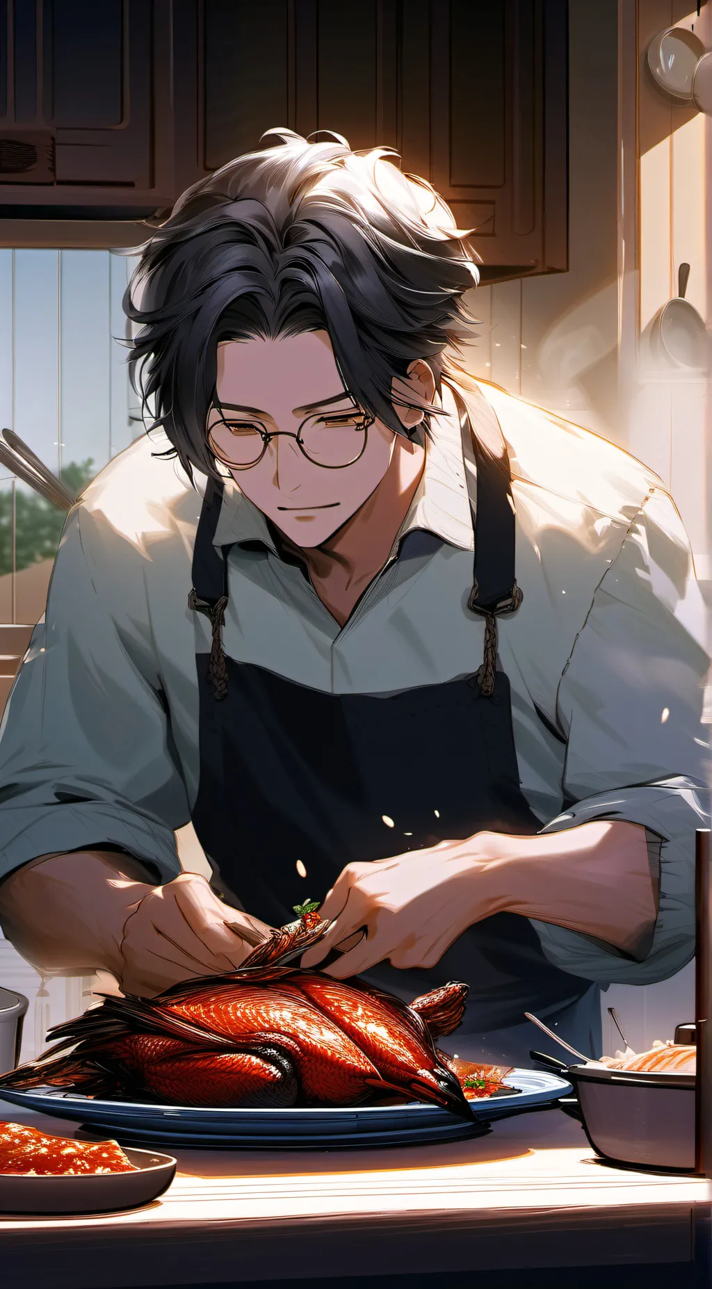 ai character: dinner with family background