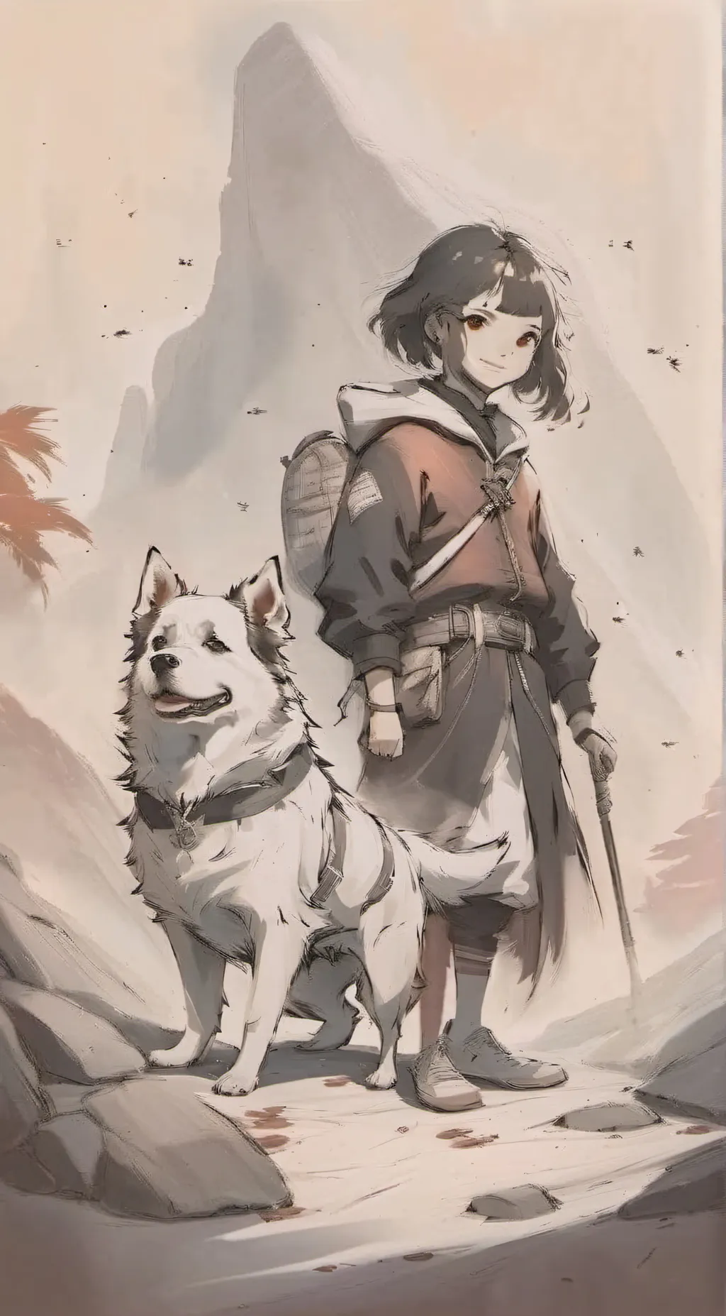 ai character: Sadie and her dog background