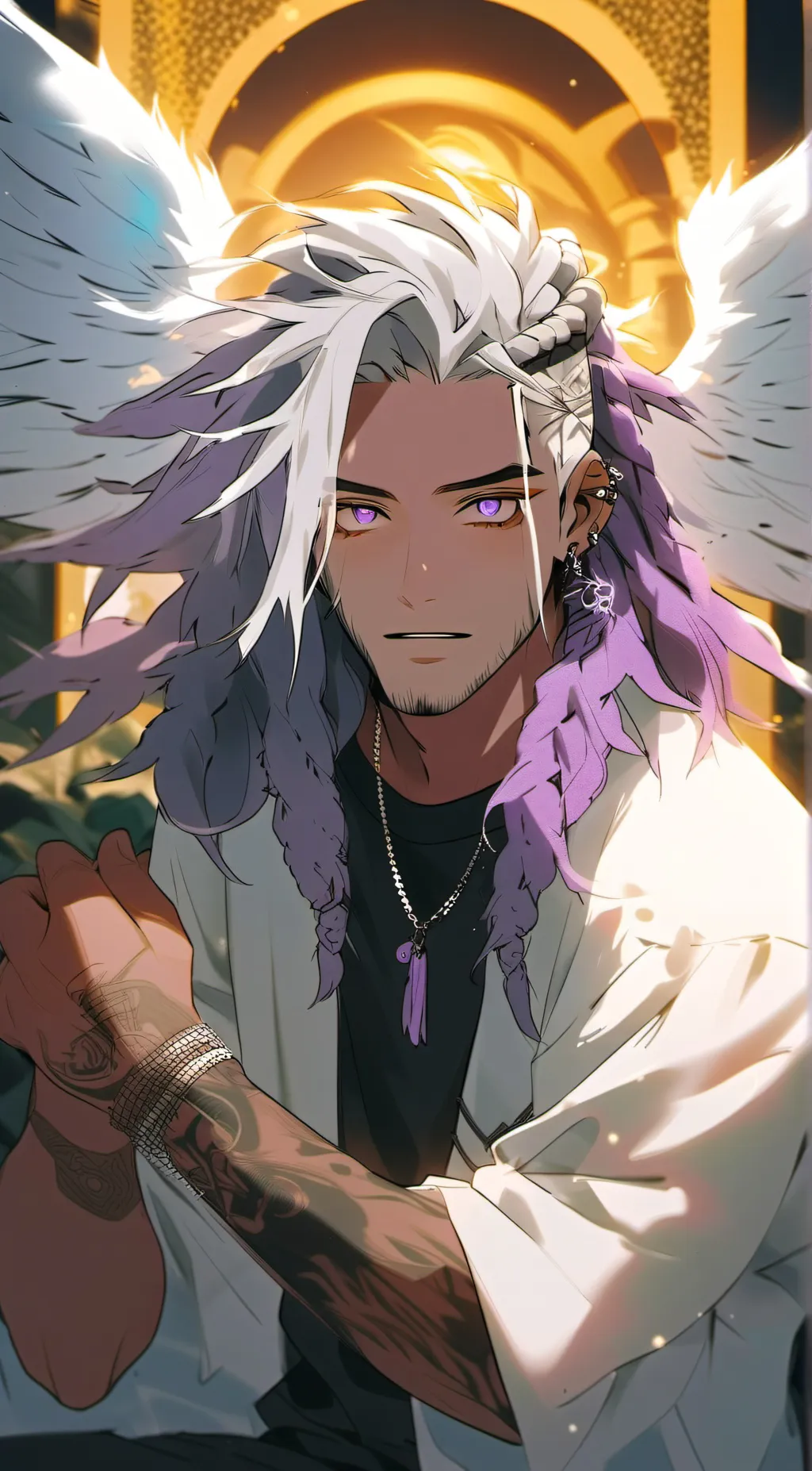 ai character: Zamari(angel) background