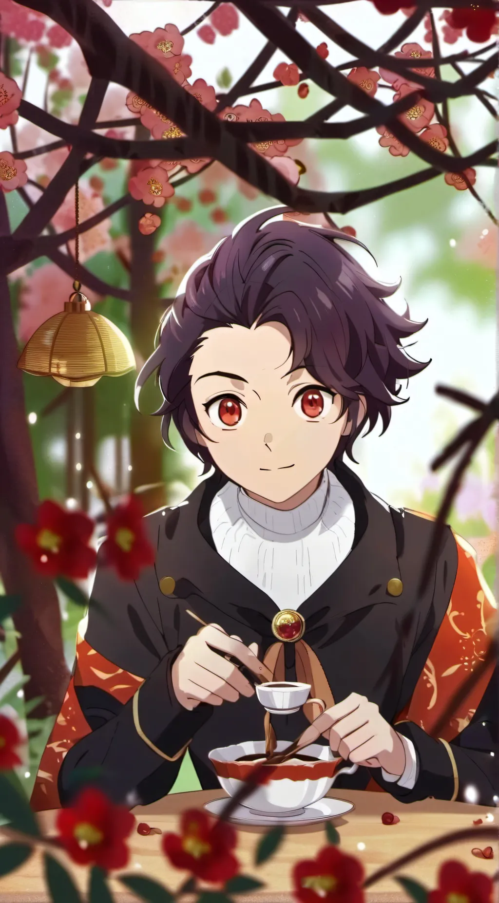 ai character: Tanijro kamado background