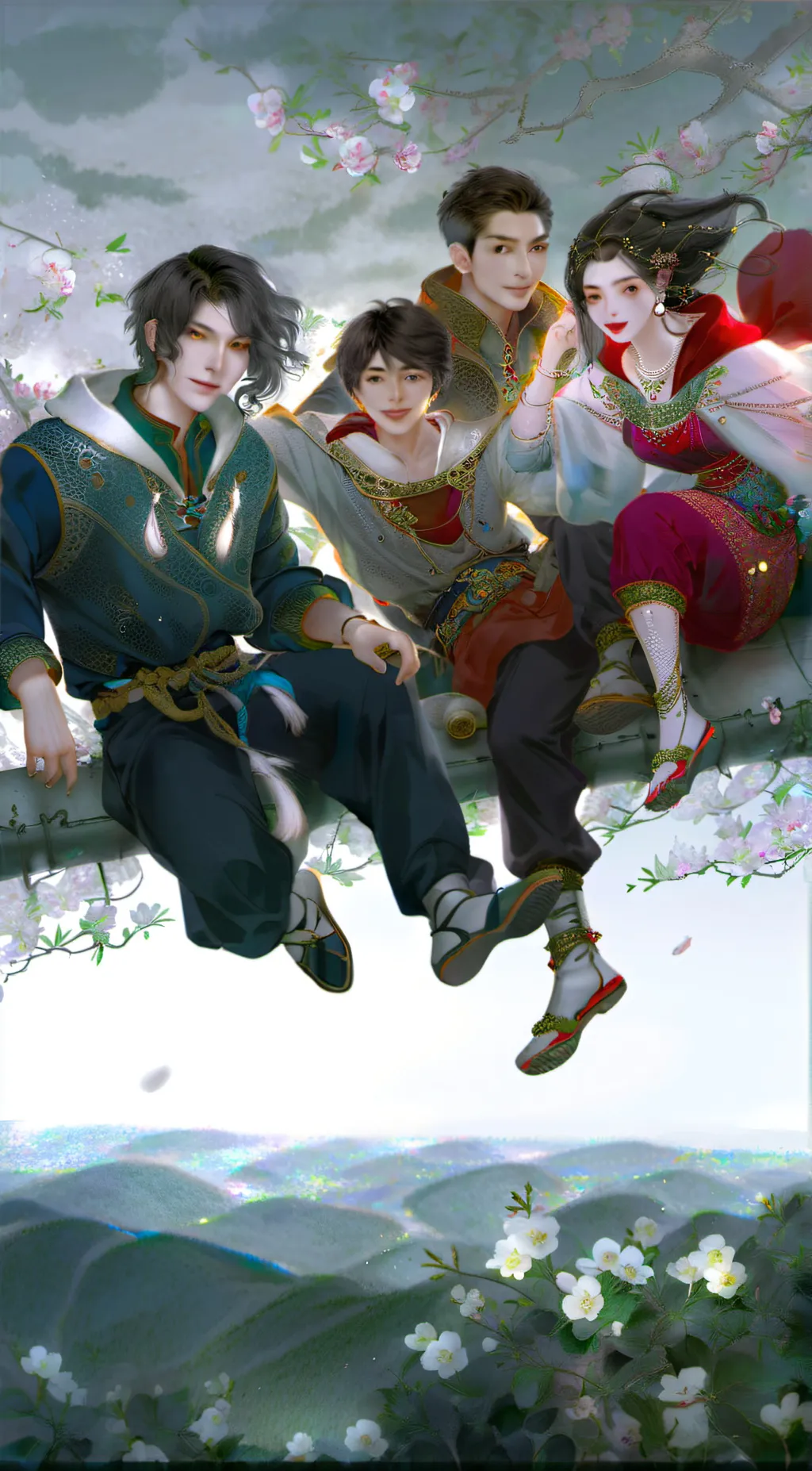 ai character: rooftop friends  background