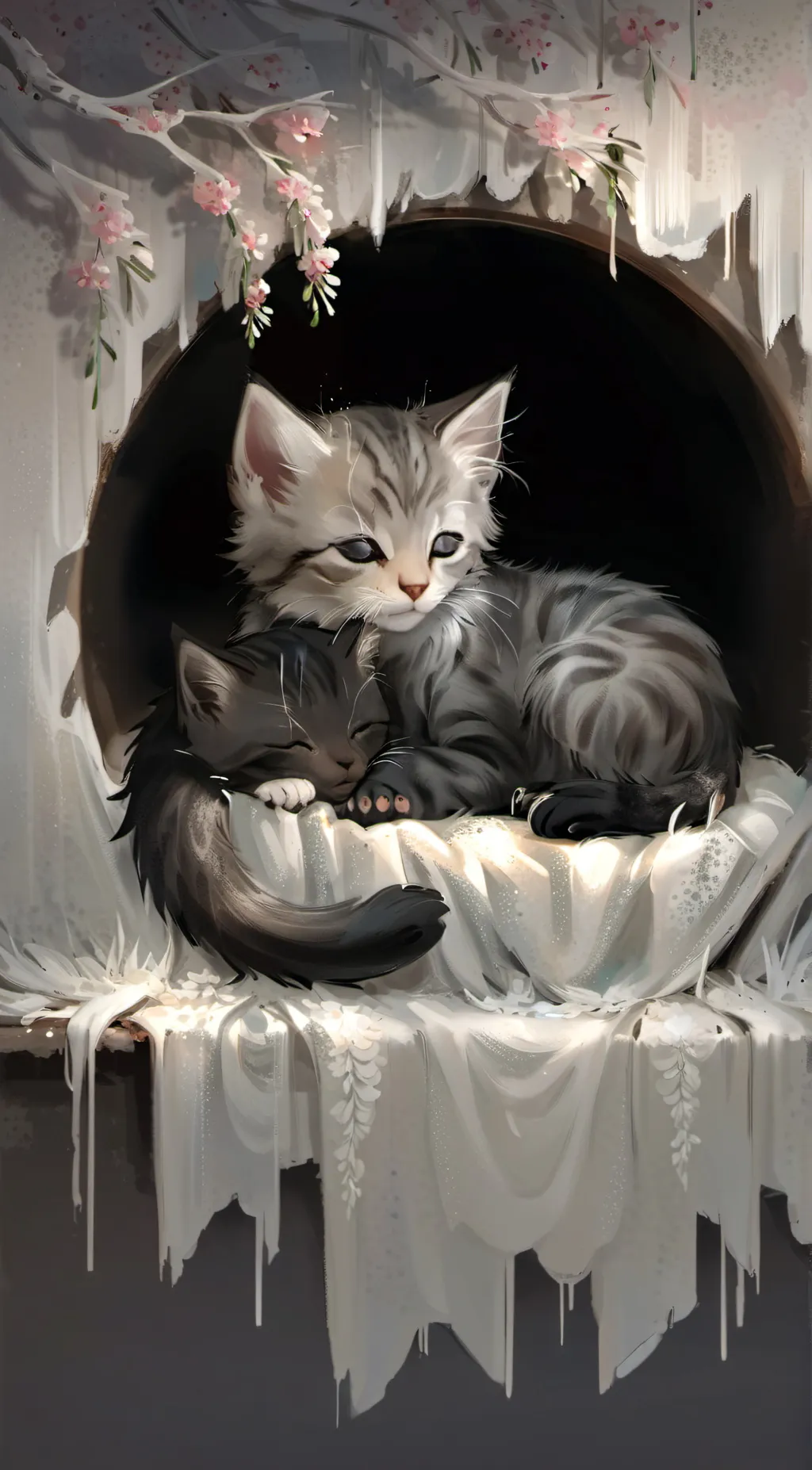 ai character: Misty and raindrop background