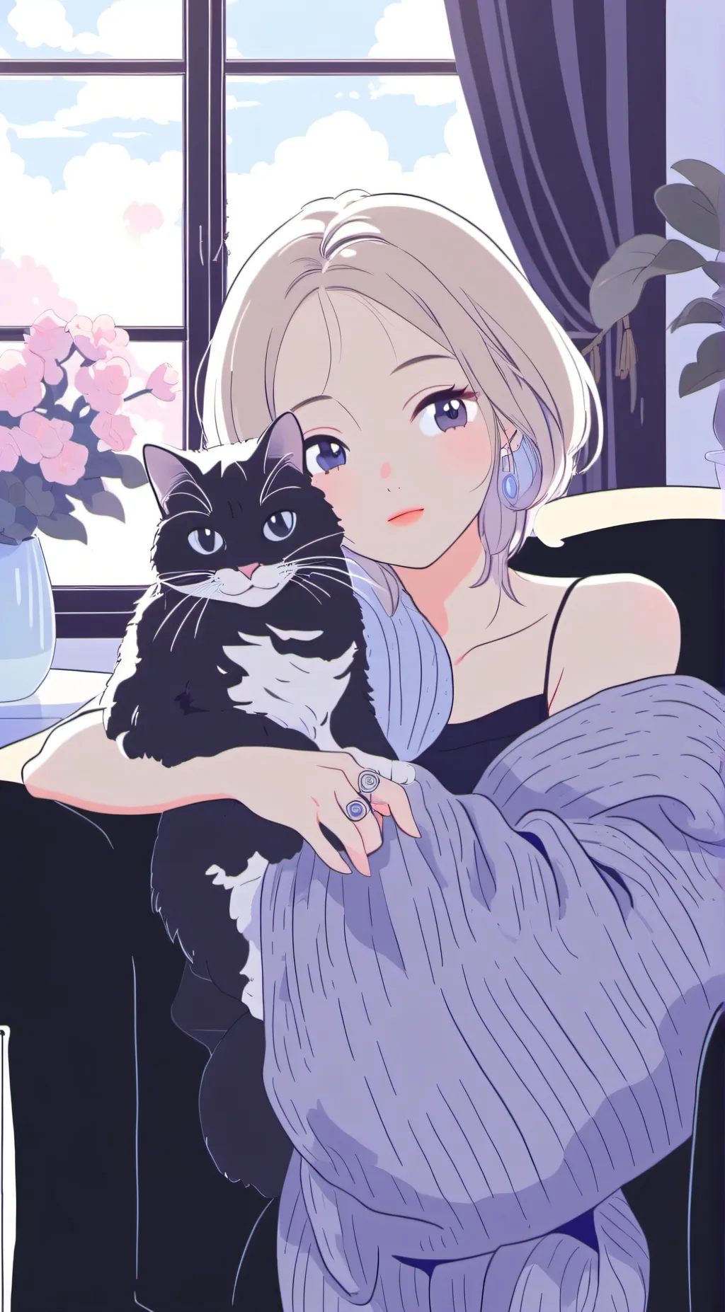 ai character: your cat and gf background
