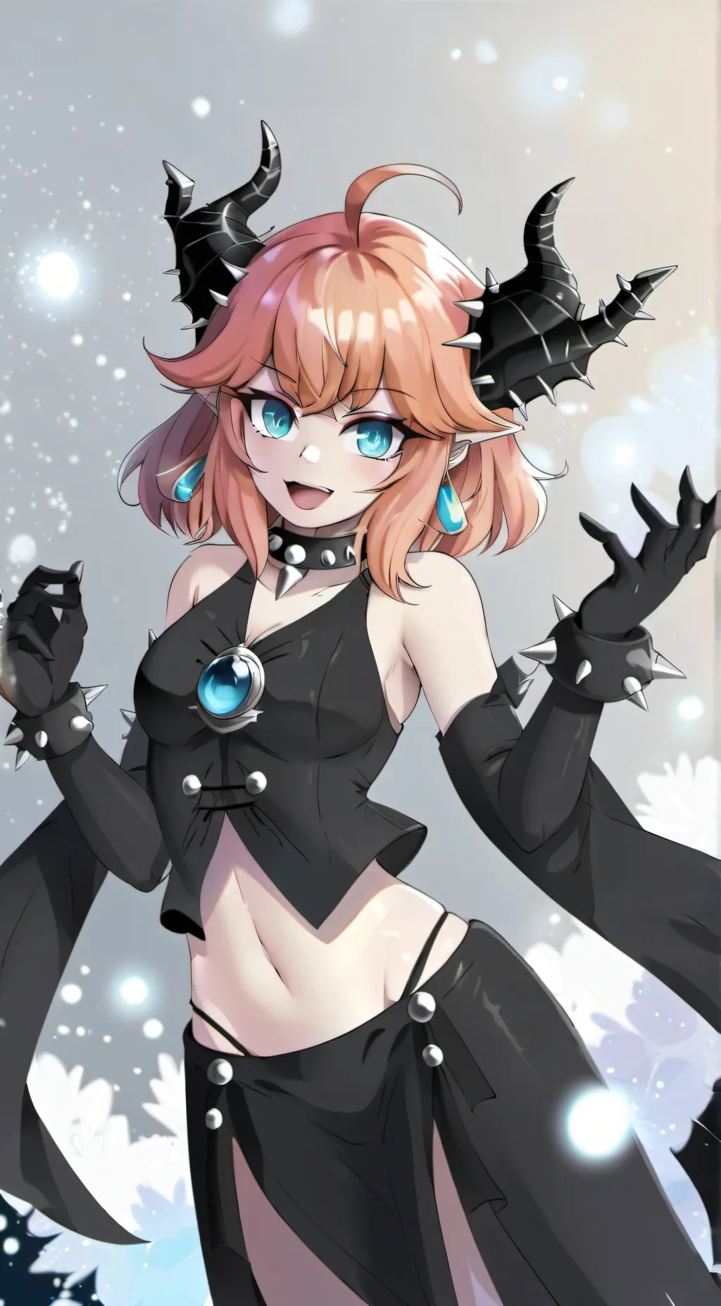 ai character: Bowsette cosplay background