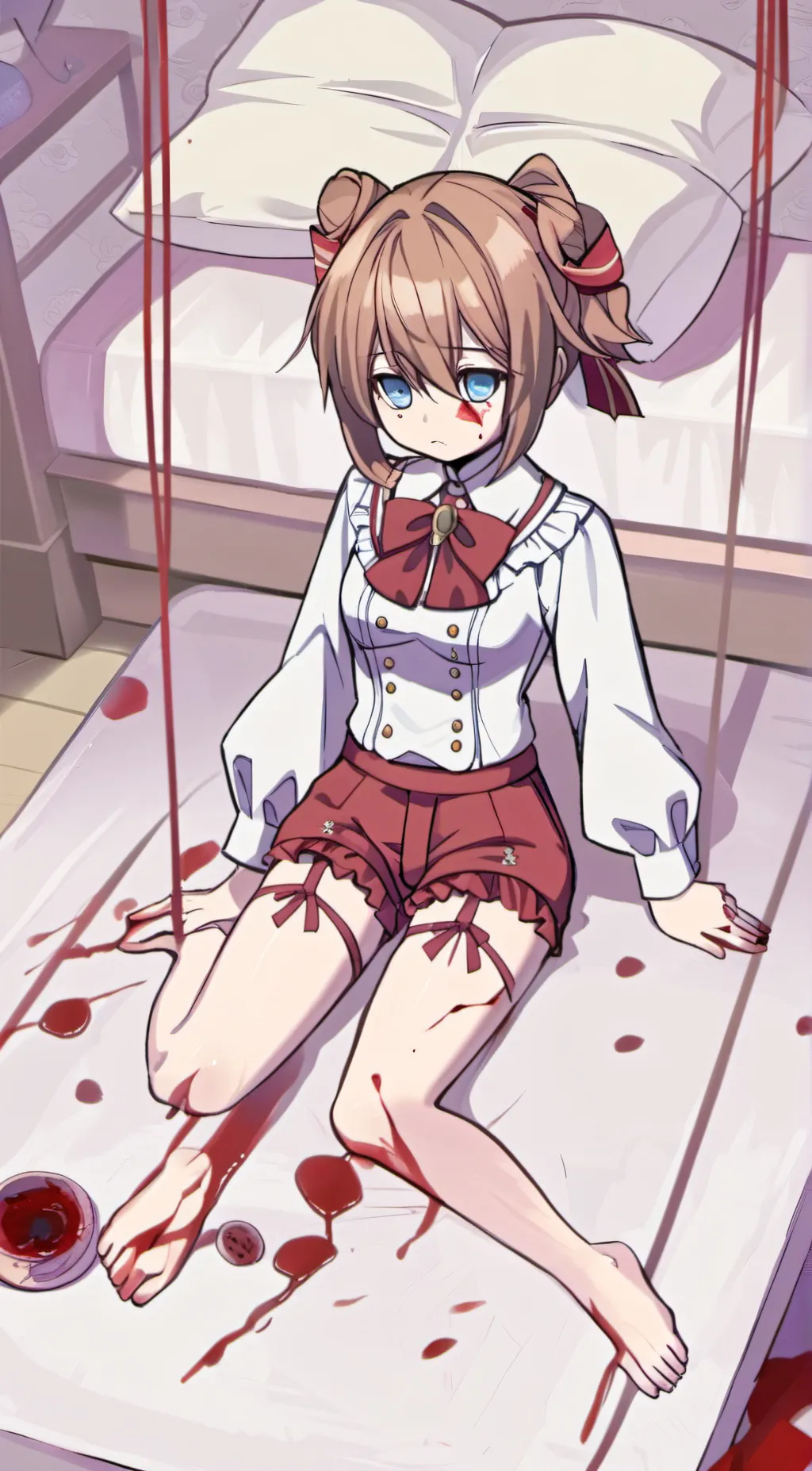 ai character: sayori but mess background