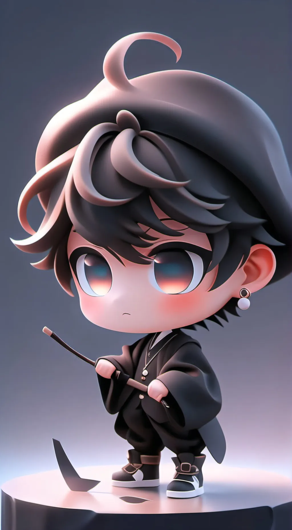 ai character: raspberry background