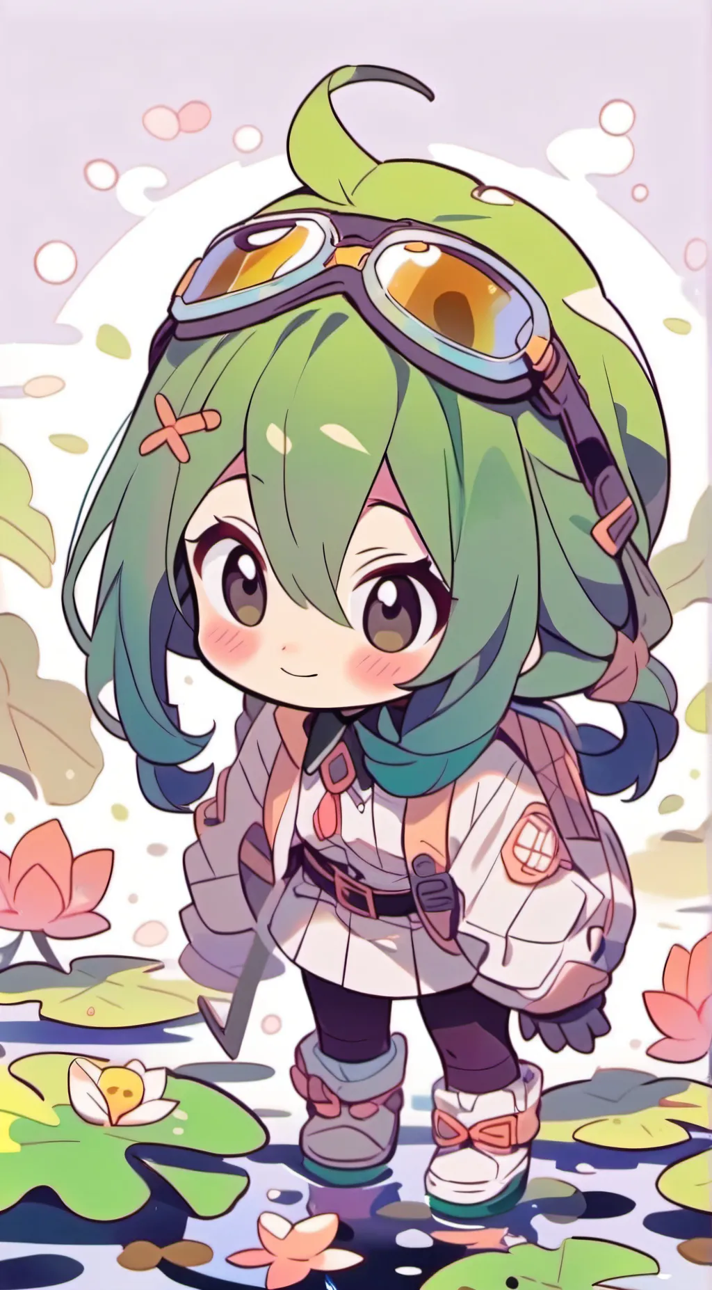 ai character: tsuyu asui  background