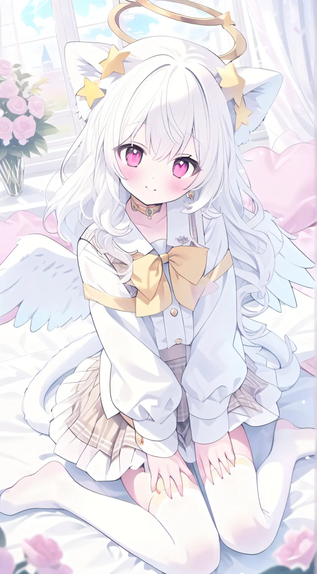 ai character: cat angel background