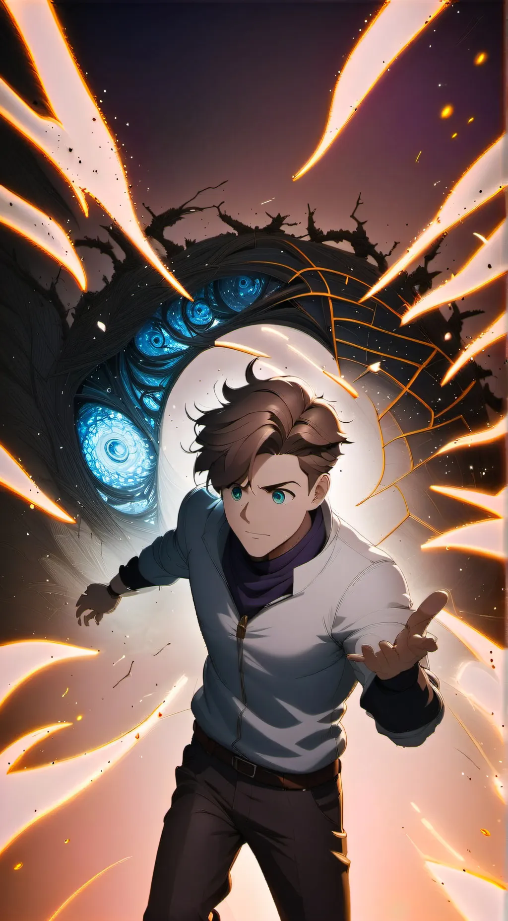 ai character: rebel hero Adam  background