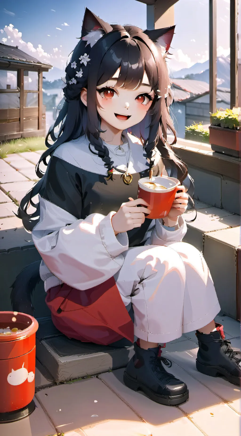 ai character: UwU cat background