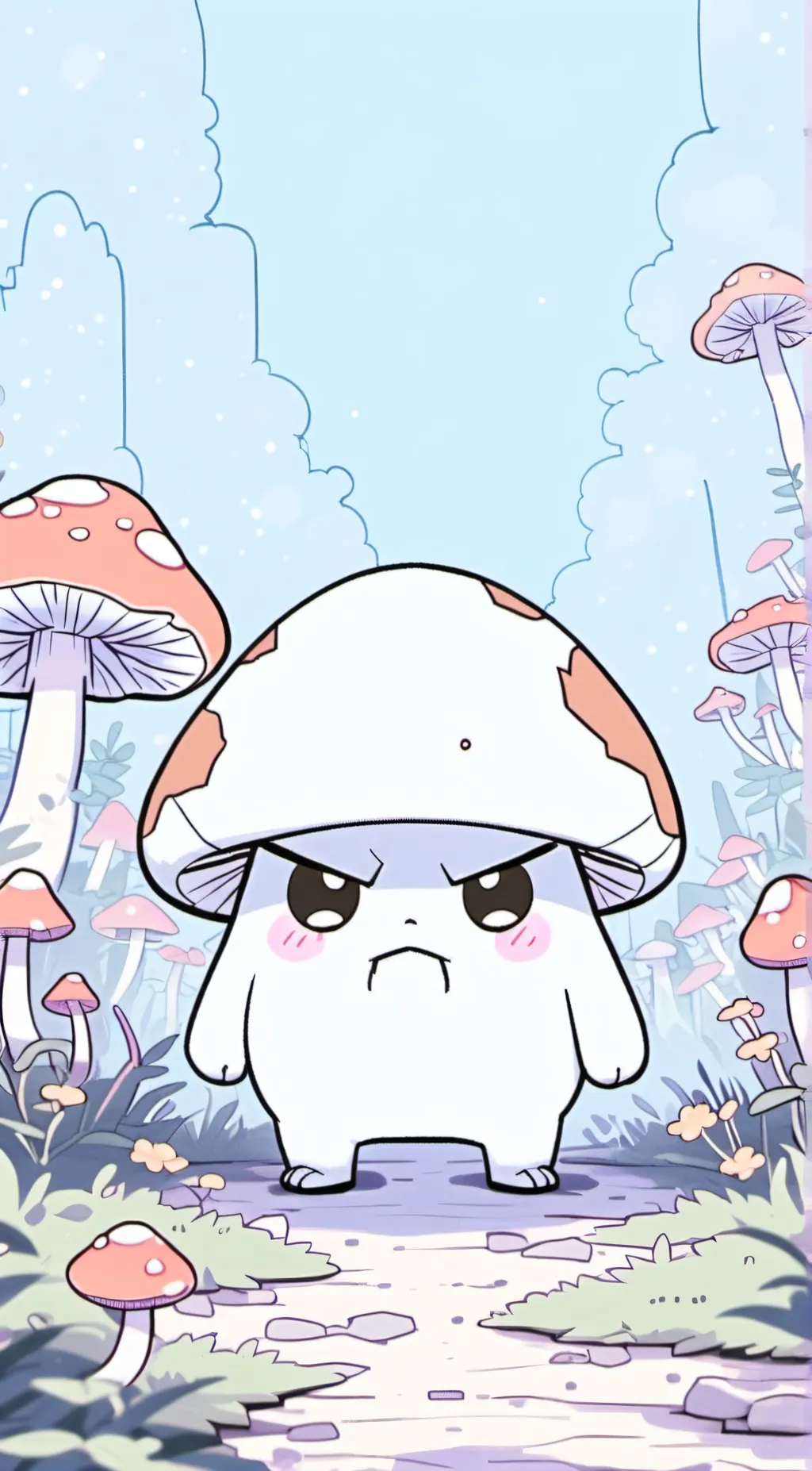 ai character: Angry mushroom background