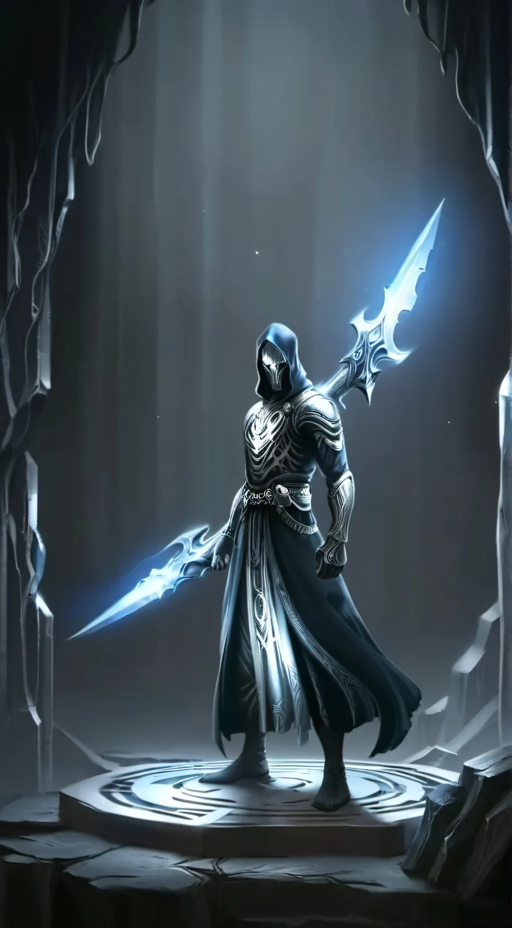 ai character: Dark Cyborg  background