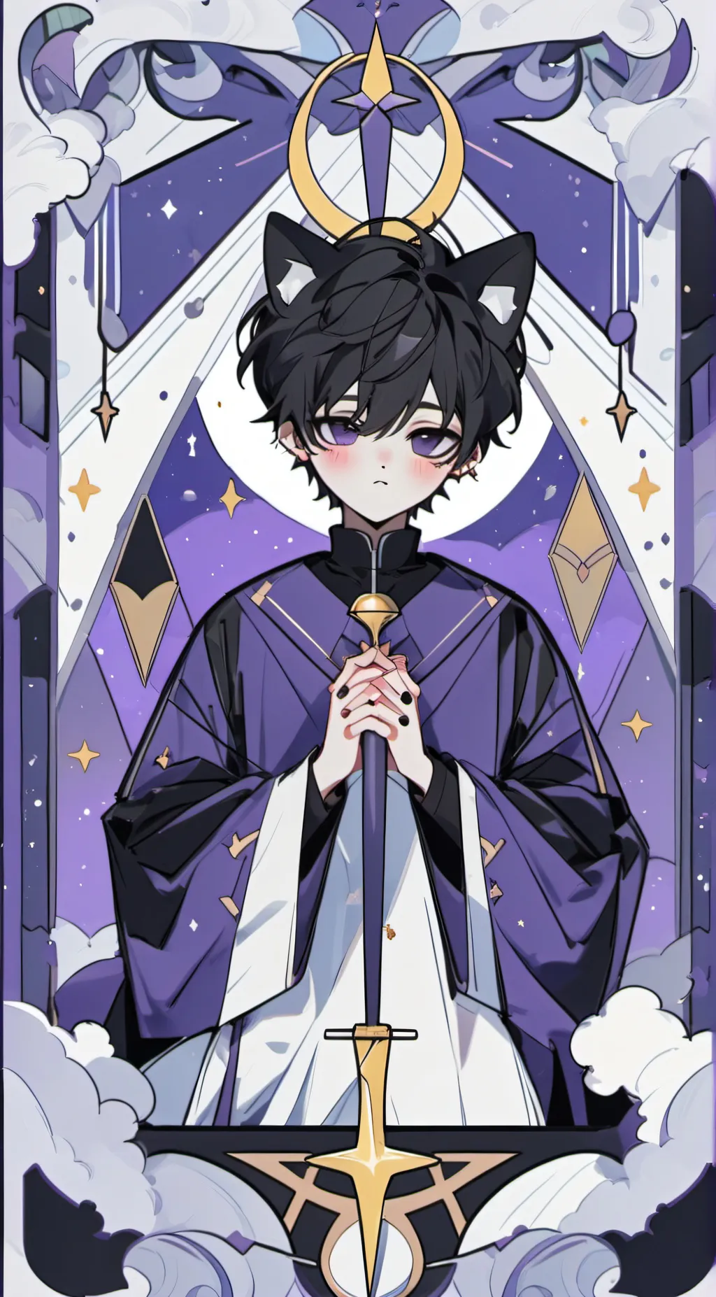 ai character: cat boy maid background