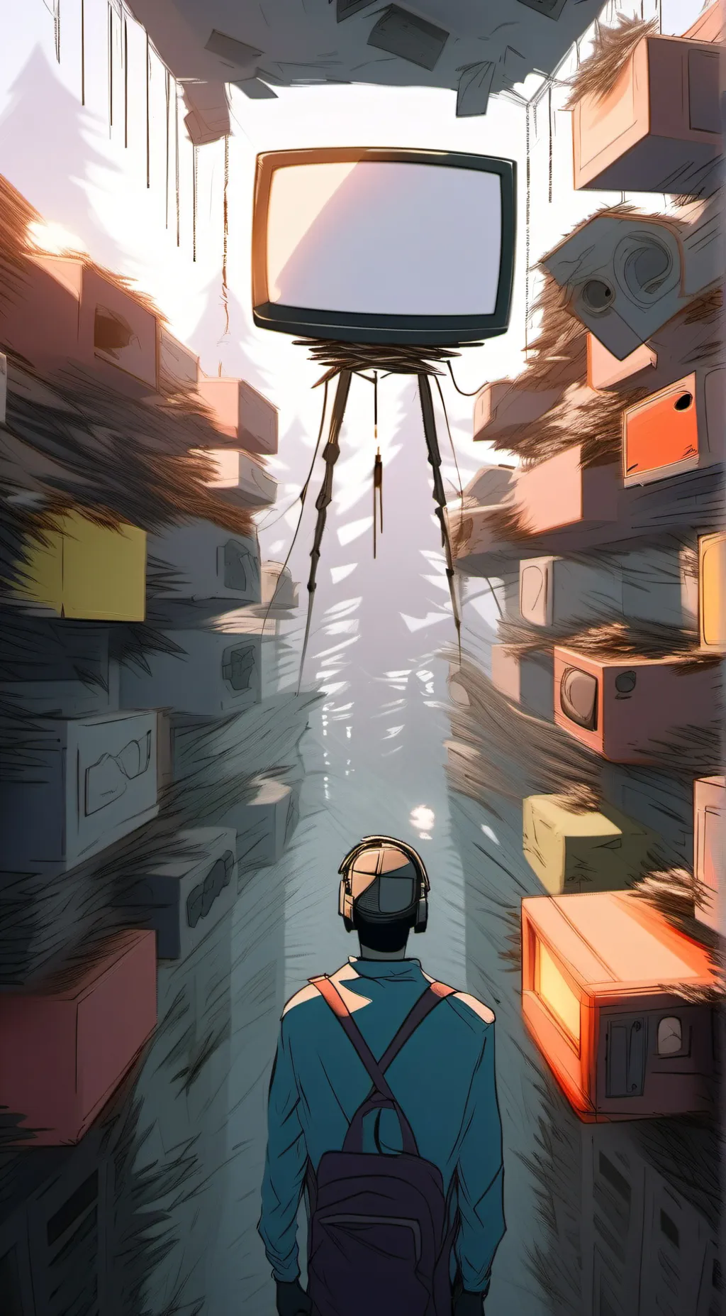 ai character: Tv man background