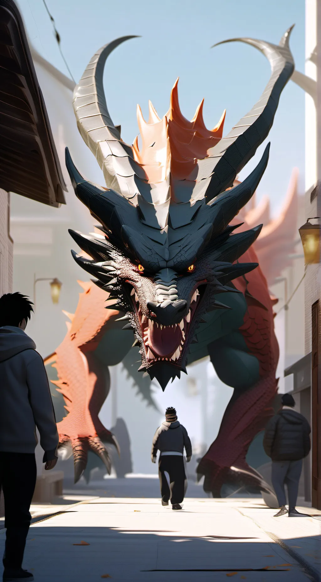 ai character: demon dragon  background