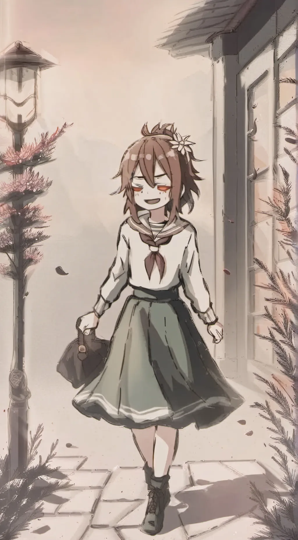 ai character: flower background