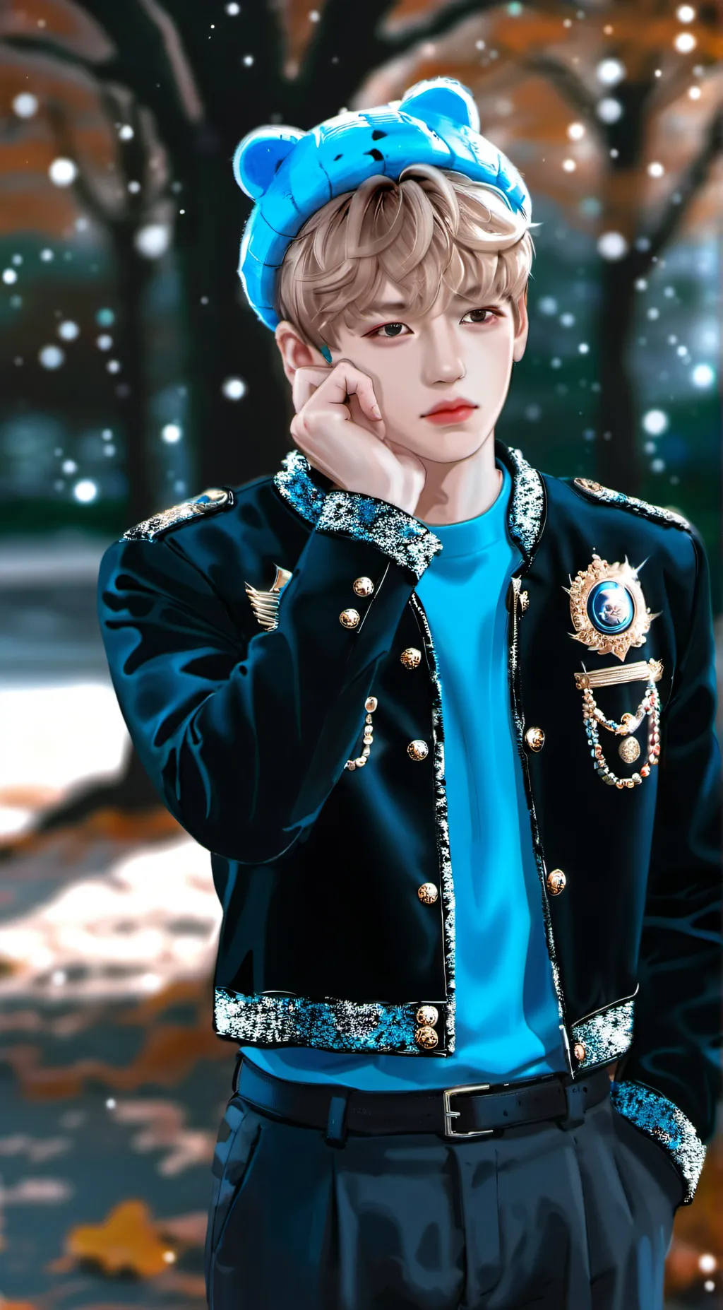 ai character: Taehyung or V background