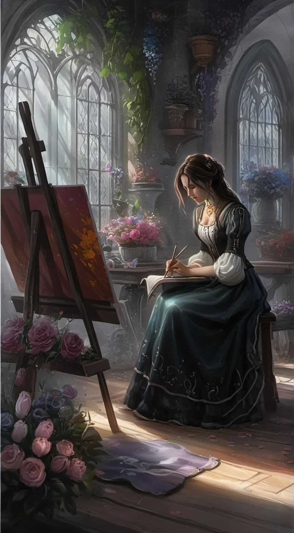 ai character: Rose background