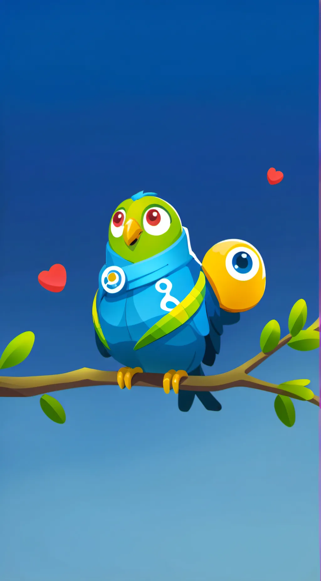 ai character: greenbird Duolingo background