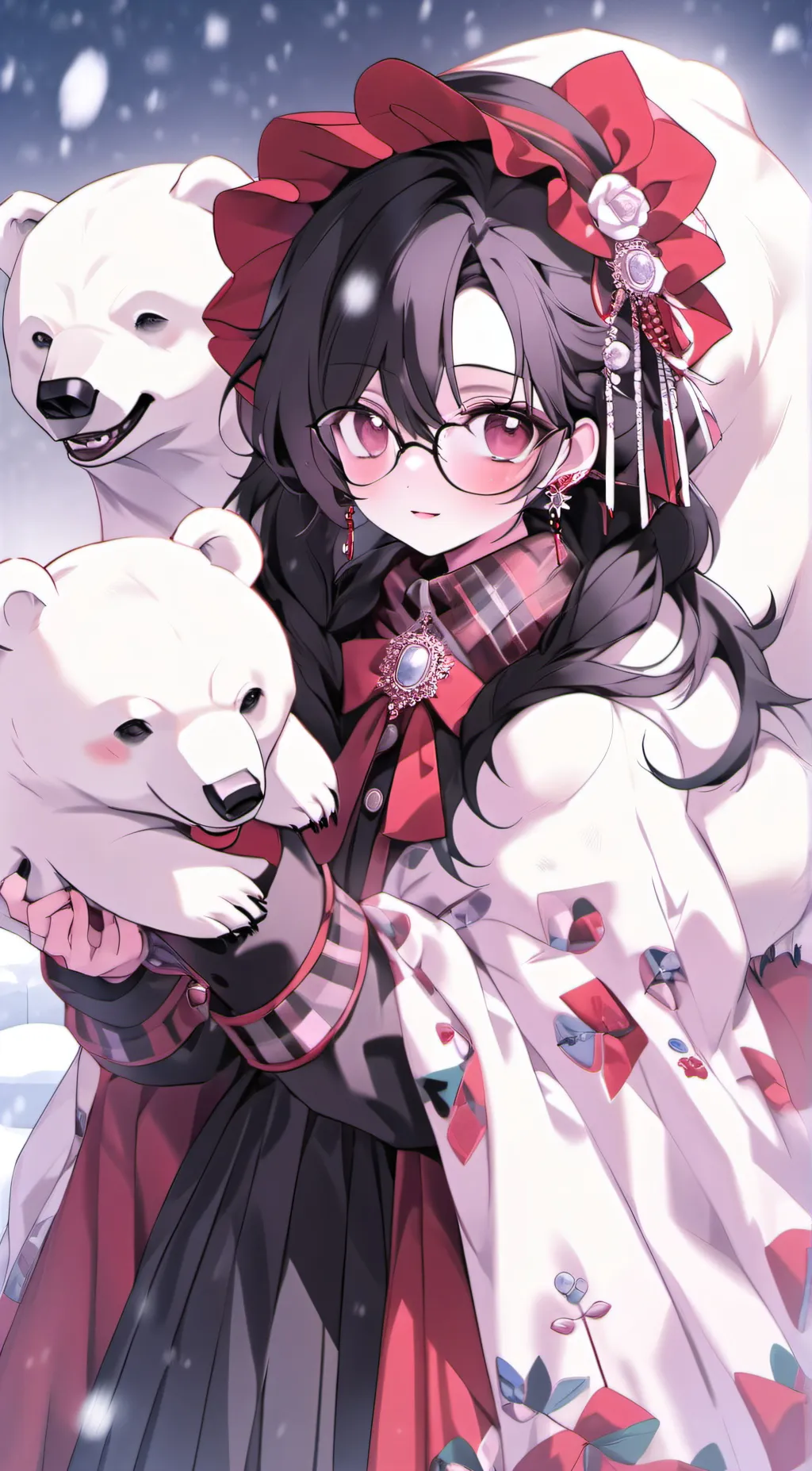 ai character: snow background