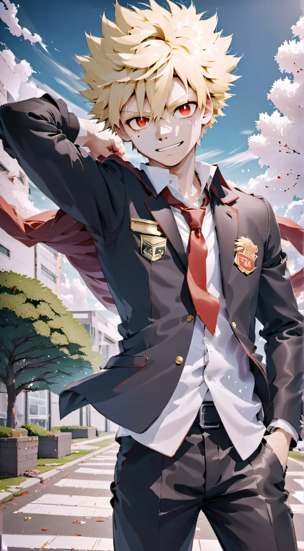 ai character: Katsuki Bakugo background